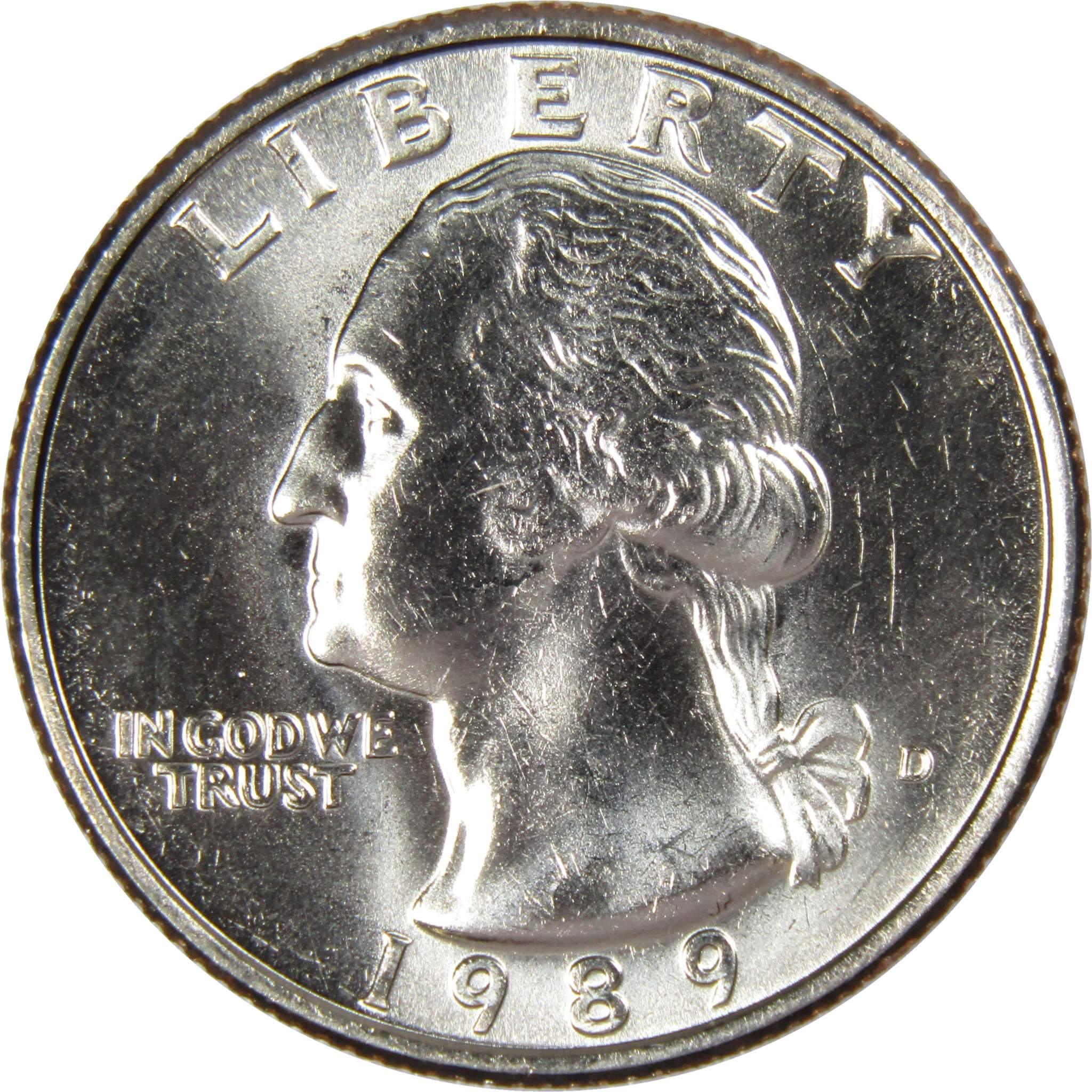 1989 D Washington Quarter BU Uncirculated Mint State 25c US Coin Collectible
