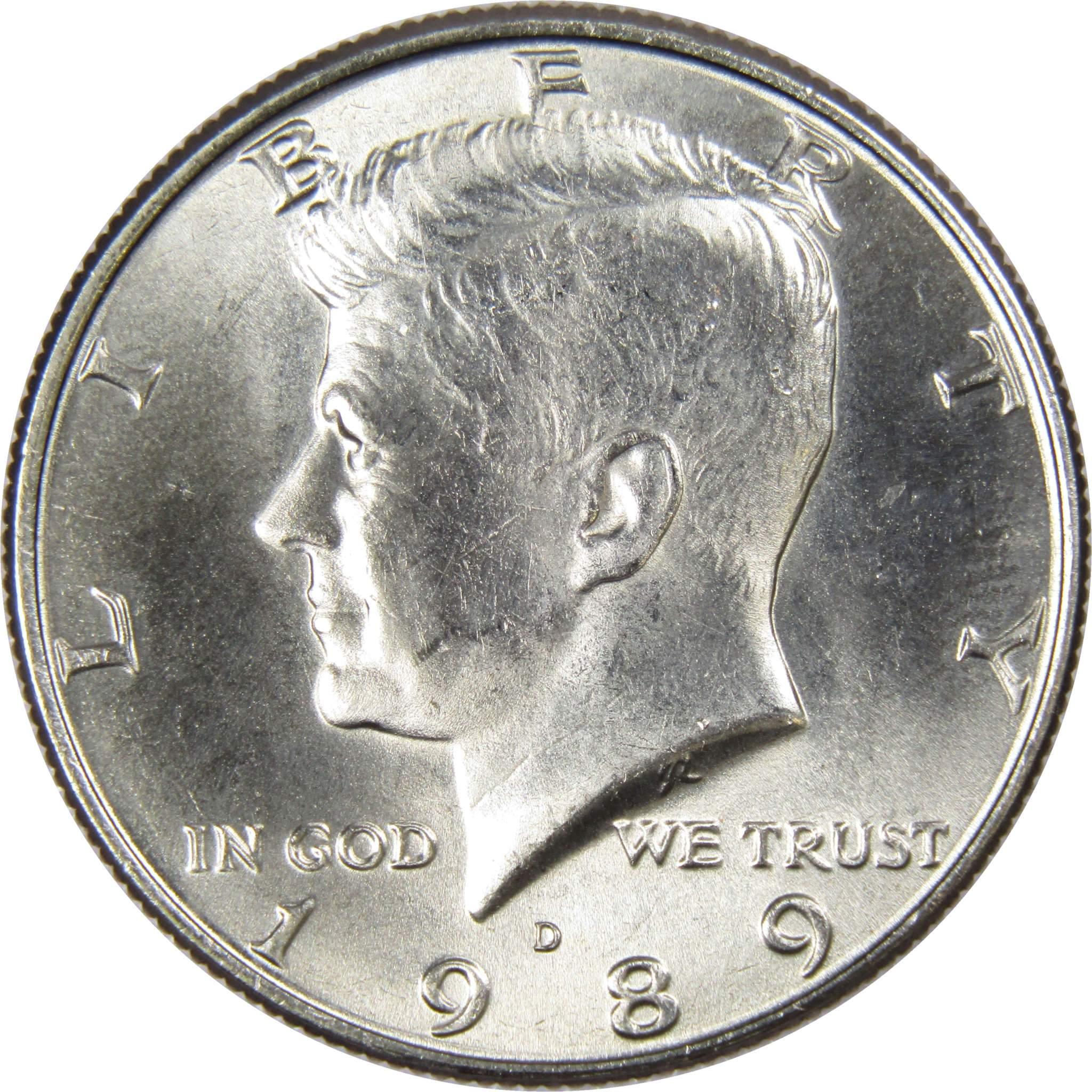 1989 D Kennedy Half Dollar BU Uncirculated Mint State 50c US Coin Collectible