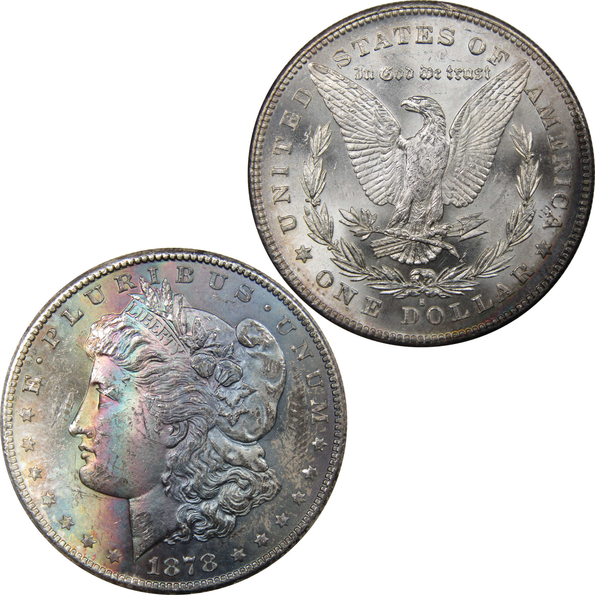 1878 S Morgan Dollar BU Uncirculated Mint State Silver Toned SKU:I2023