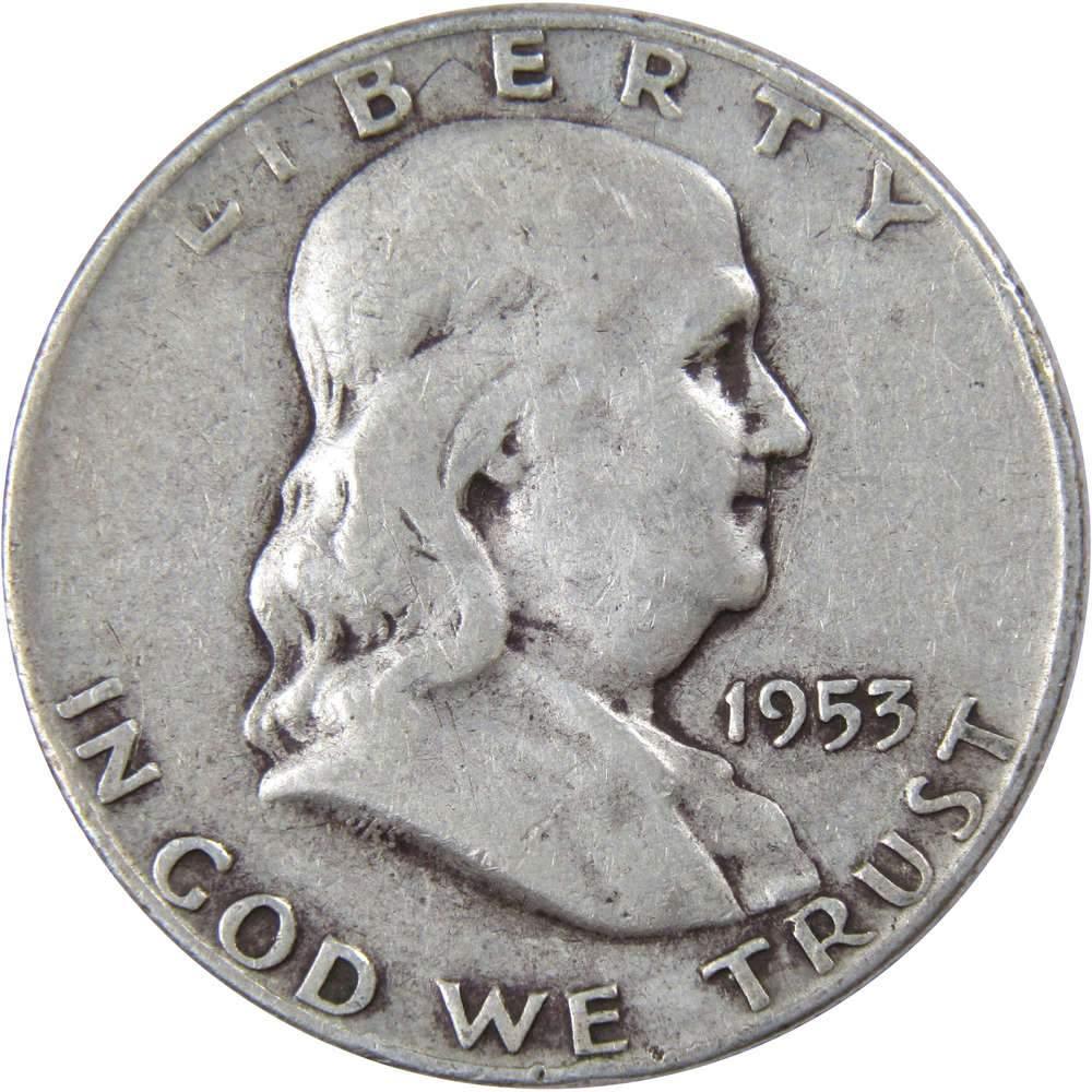 1953 D Franklin Half Dollar AG About Good 90% Silver 50c US Coin Collectible