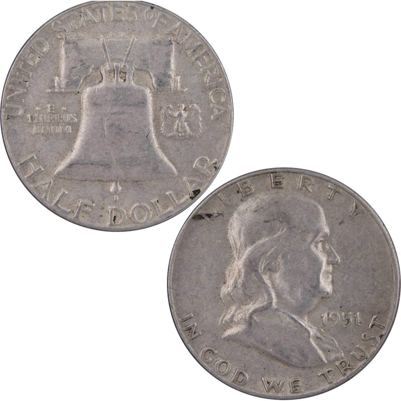 1951 Franklin Half Dollar XF EF Extremely Fine 90% Silver 50c US Coin - Franklin Half Dollar - Franklin half dollars - Franklin coins - Profile Coins &amp; Collectibles