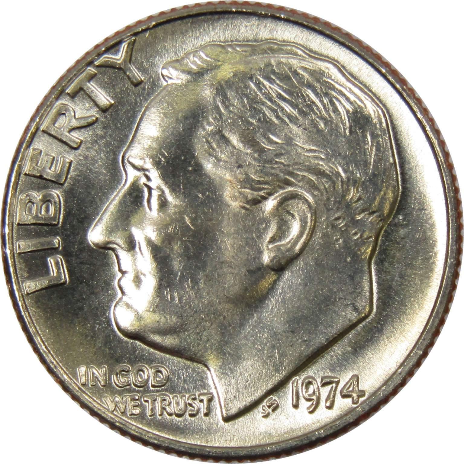 1974 Roosevelt Dime BU Uncirculated Mint State 10c US Coin Collectible