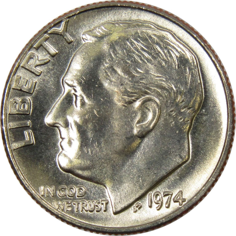 1974 Roosevelt Dime BU Uncirculated Mint State 10c US Coin Collectible - Roosevelt coin - Profile Coins &amp; Collectibles