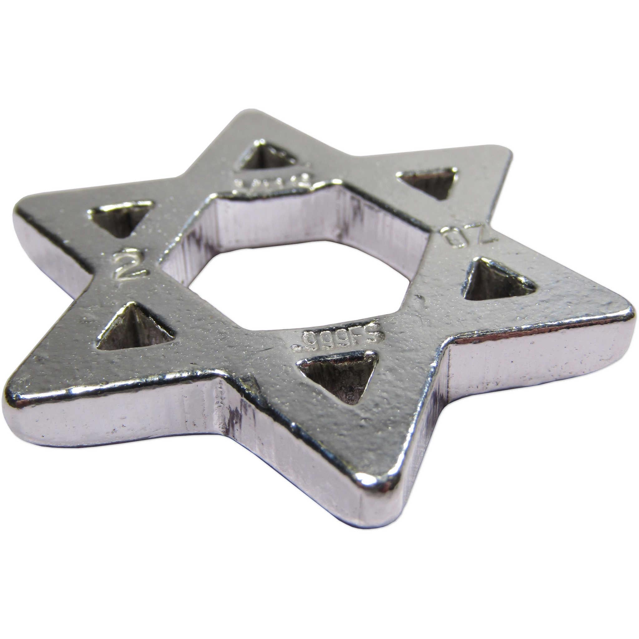 2 oz .999 Hand-Poured Silver Hexagram Bullion Bar