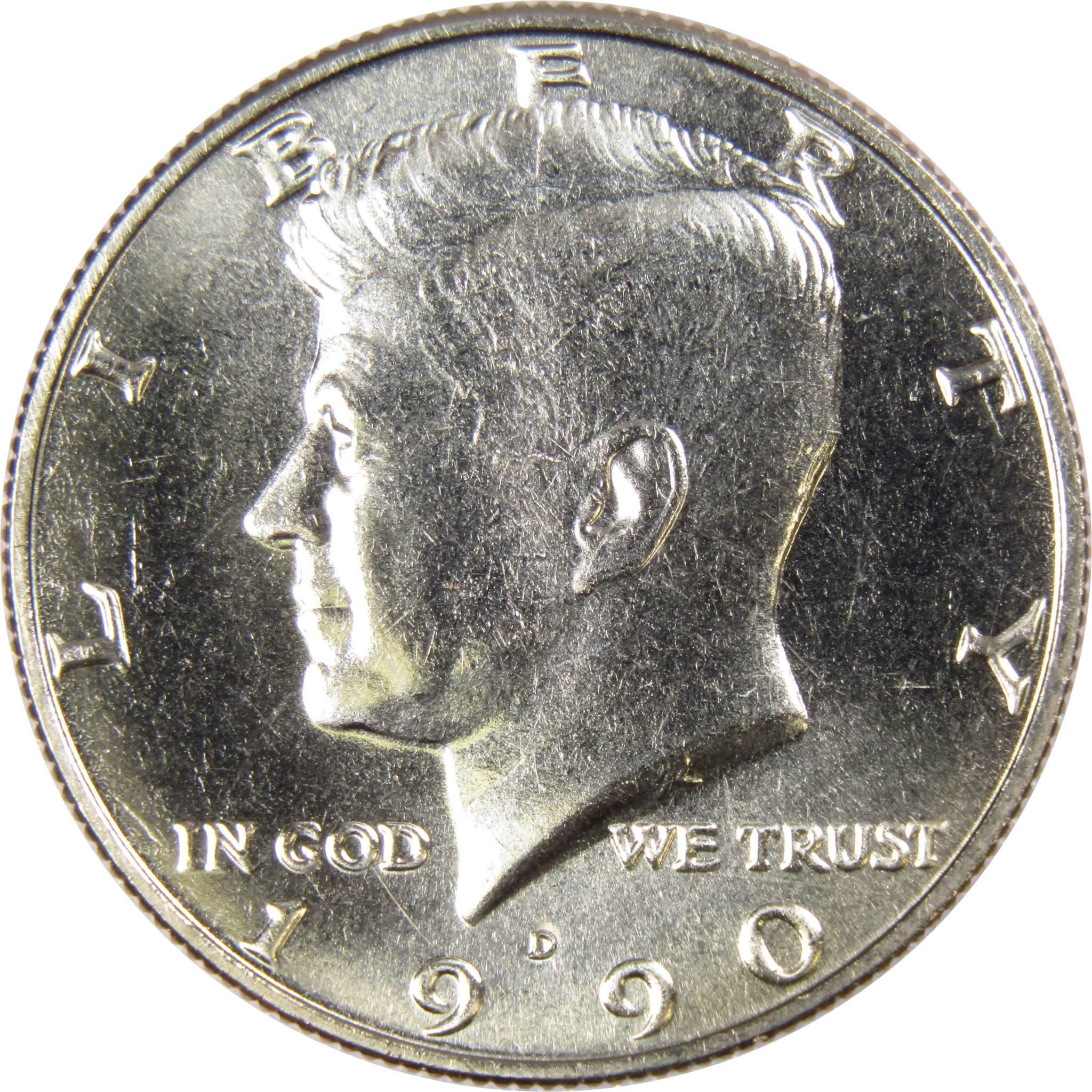 1990 D Kennedy Half Dollar BU Uncirculated Mint State 50c US Coin Collectible