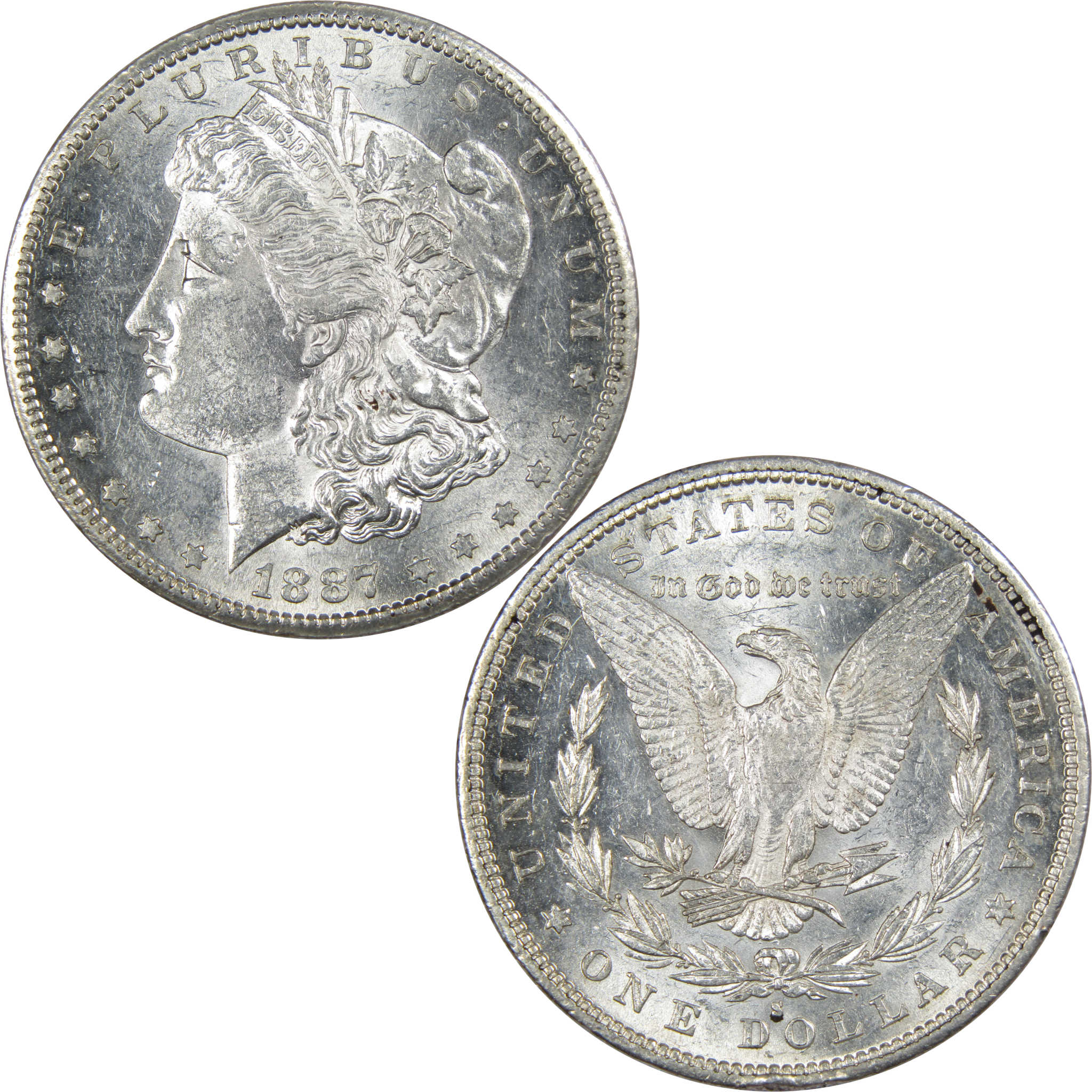 1887 S Morgan Dollar CH AU Choice About Uncirculated Silver SKU:I449 - Morgan coin - Morgan silver dollar - Morgan silver dollar for sale - Profile Coins &amp; Collectibles