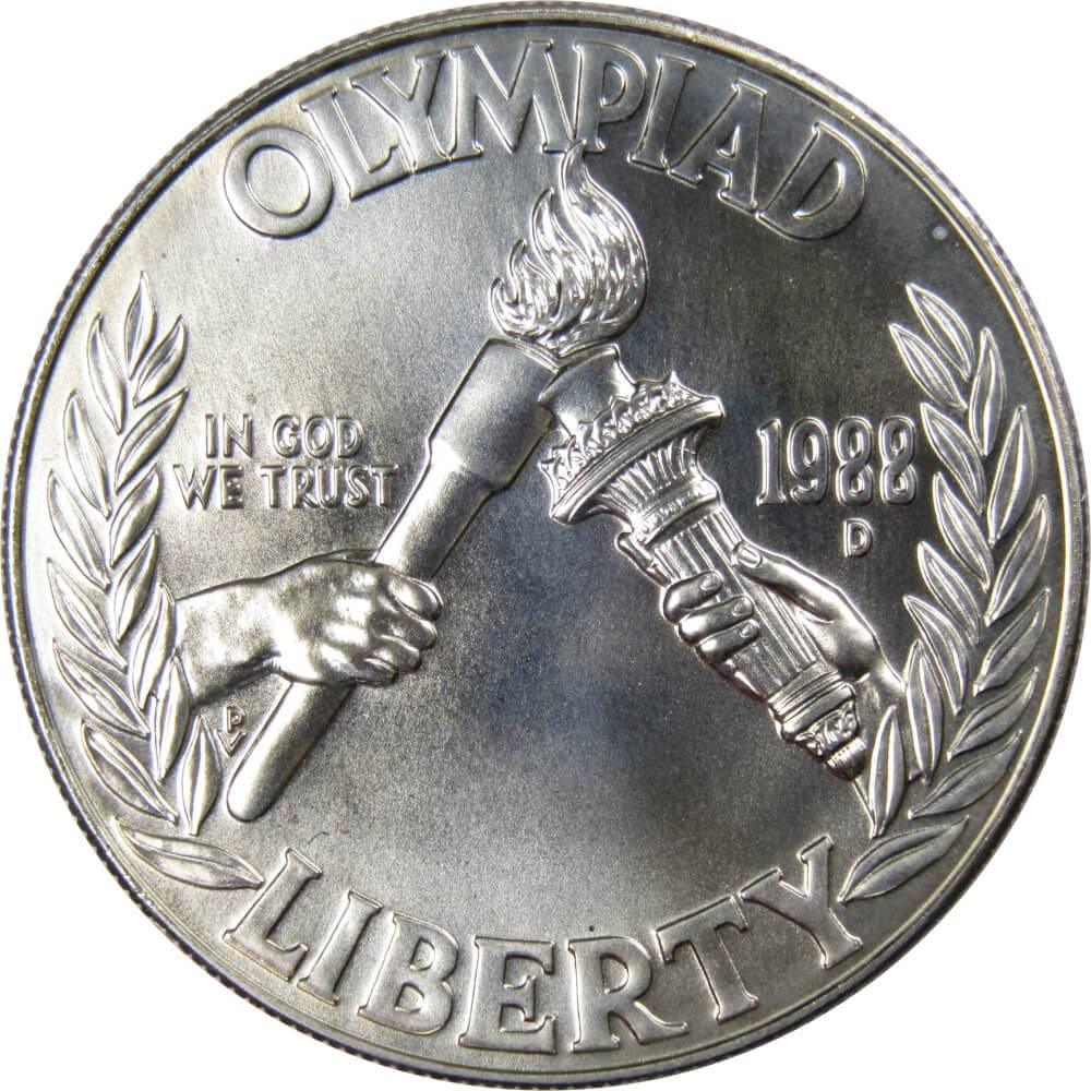 Seoul Olympiad Commemorative 1988 D 90% Silver Dollar BU Uncirculated $1 Coin