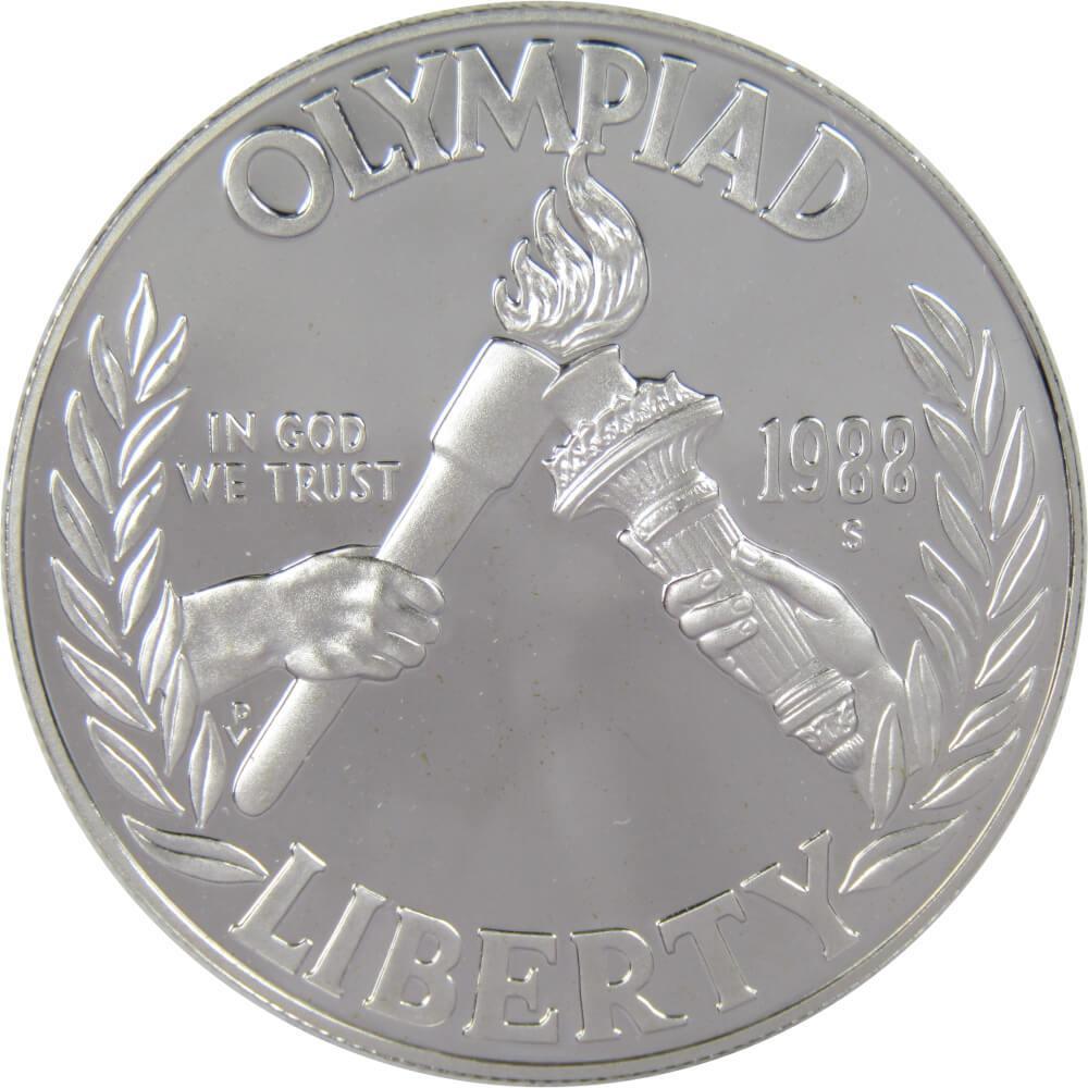 Seoul Olympiad Commemorative 1988 S 90% Silver Dollar Proof $1 Coin