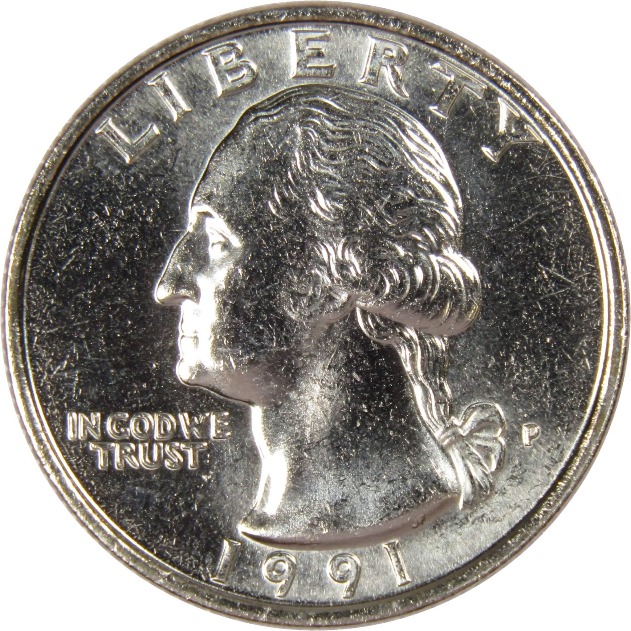 1991 P Washington Quarter BU Uncirculated Mint State 25c US Coin Collectible