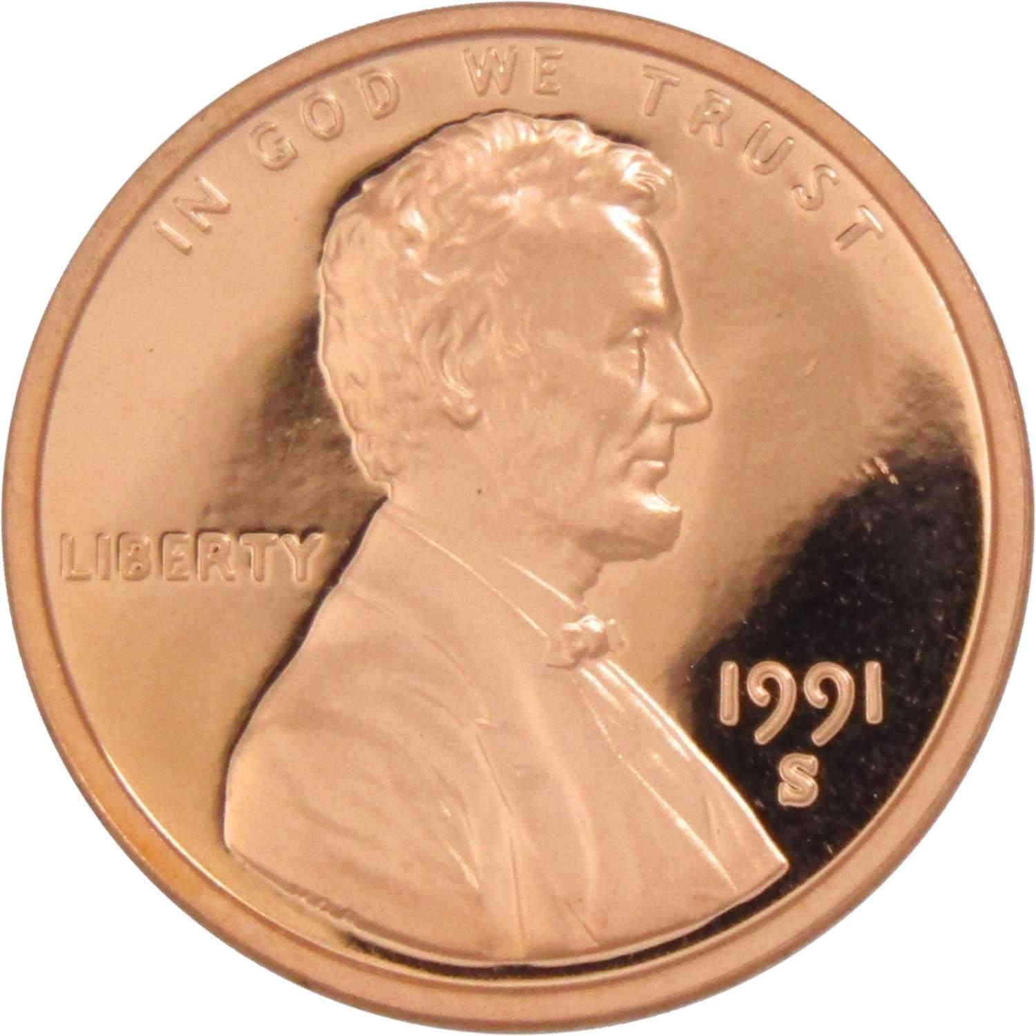 1991 S Lincoln Memorial Cent Choice Proof Penny 1c Coin Collectible