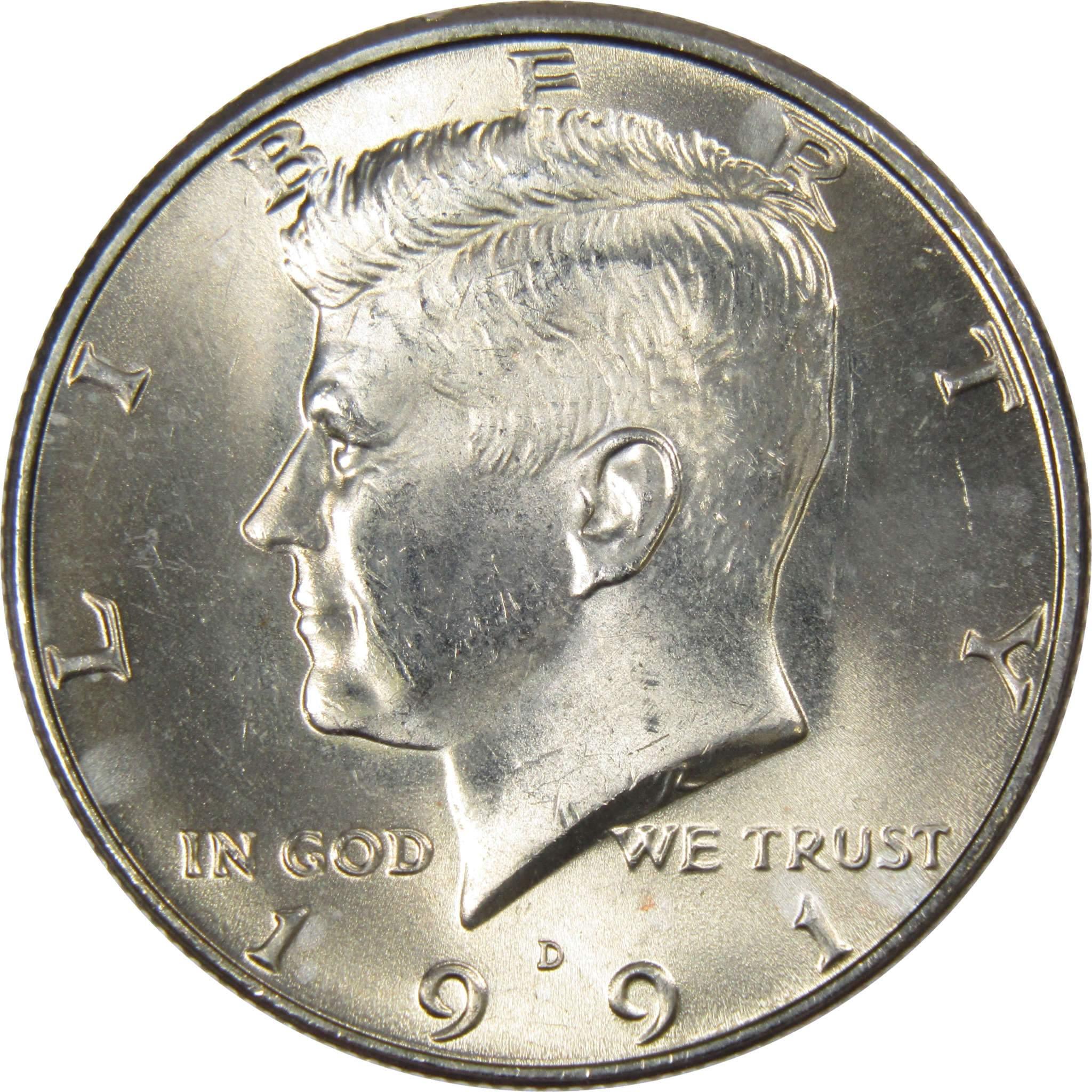 1991 D Kennedy Half Dollar BU Uncirculated Mint State 50c US Coin Collectible