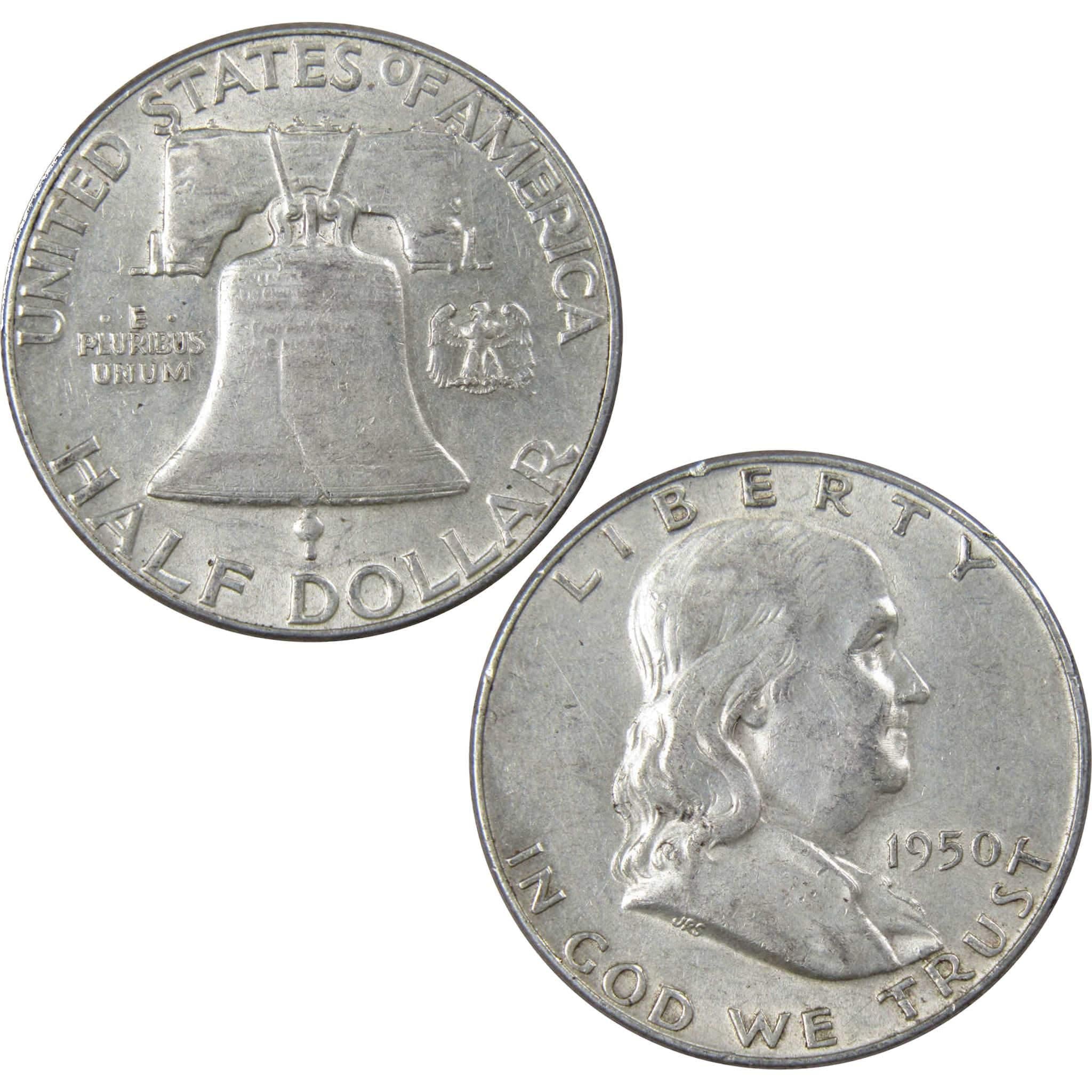 1950 Franklin Half Dollar XF EF Extremely Fine 90% Silver 50c US Coin