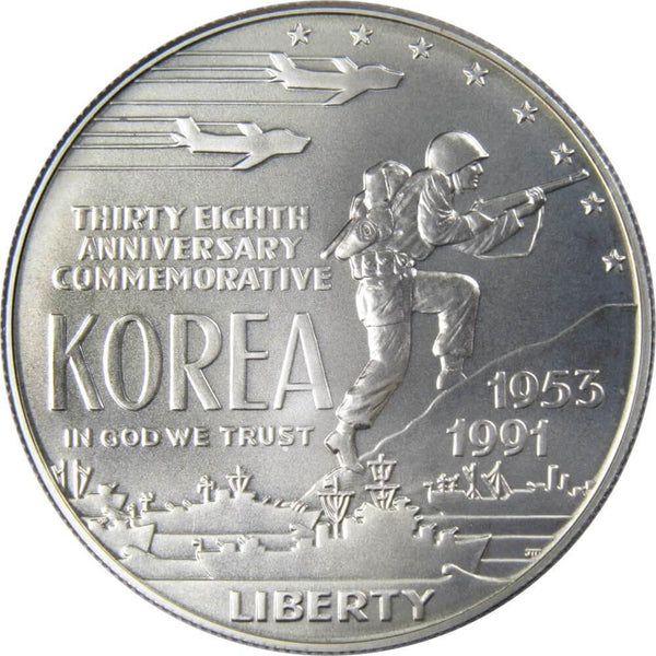 1991 D Korean War Memorial Commemorative Silver Dollar Uncirculated