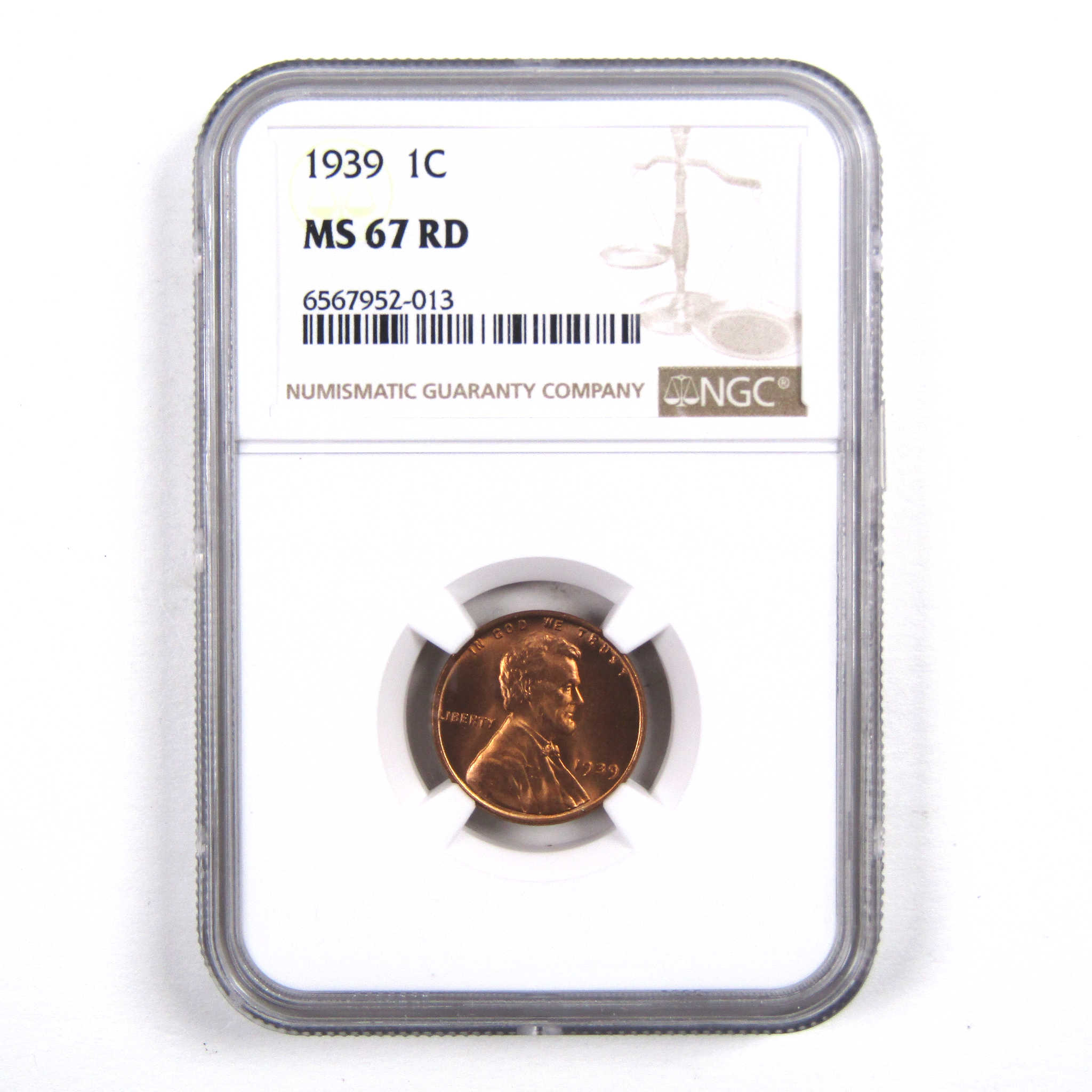 1939 Lincoln Wheat Cent MS 67 RD NGC Penny 1c Uncirculated SKU:I3131