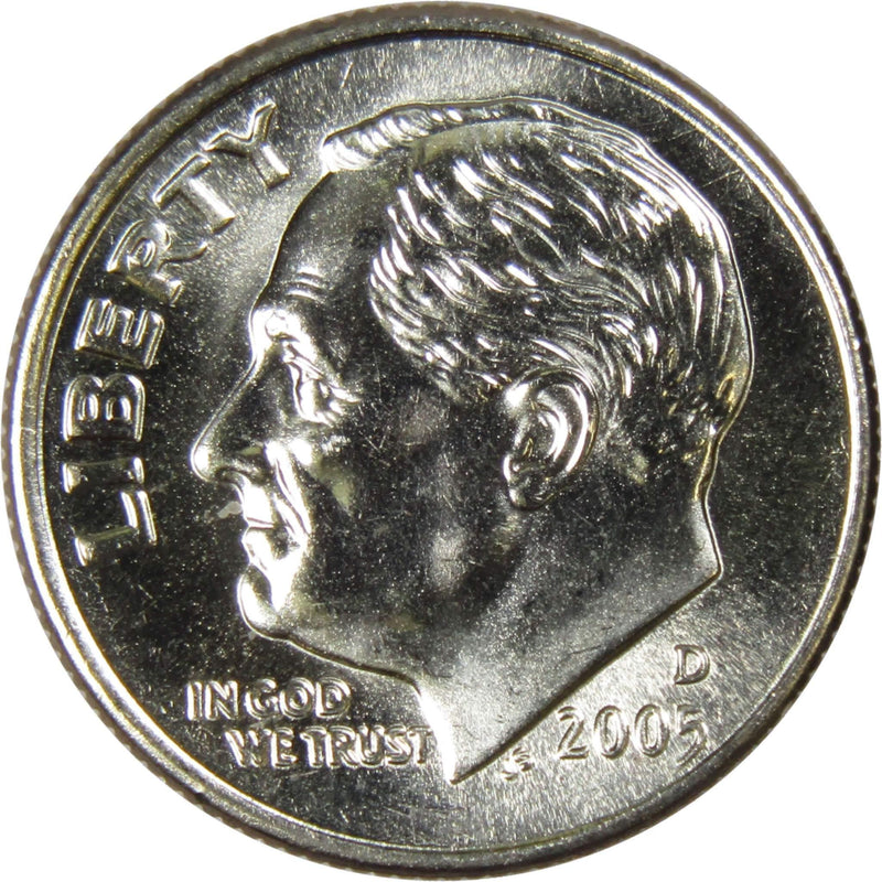2005 D Roosevelt Dime BU Uncirculated Mint State 10c US Coin Collectible - Roosevelt coin - Profile Coins &amp; Collectibles