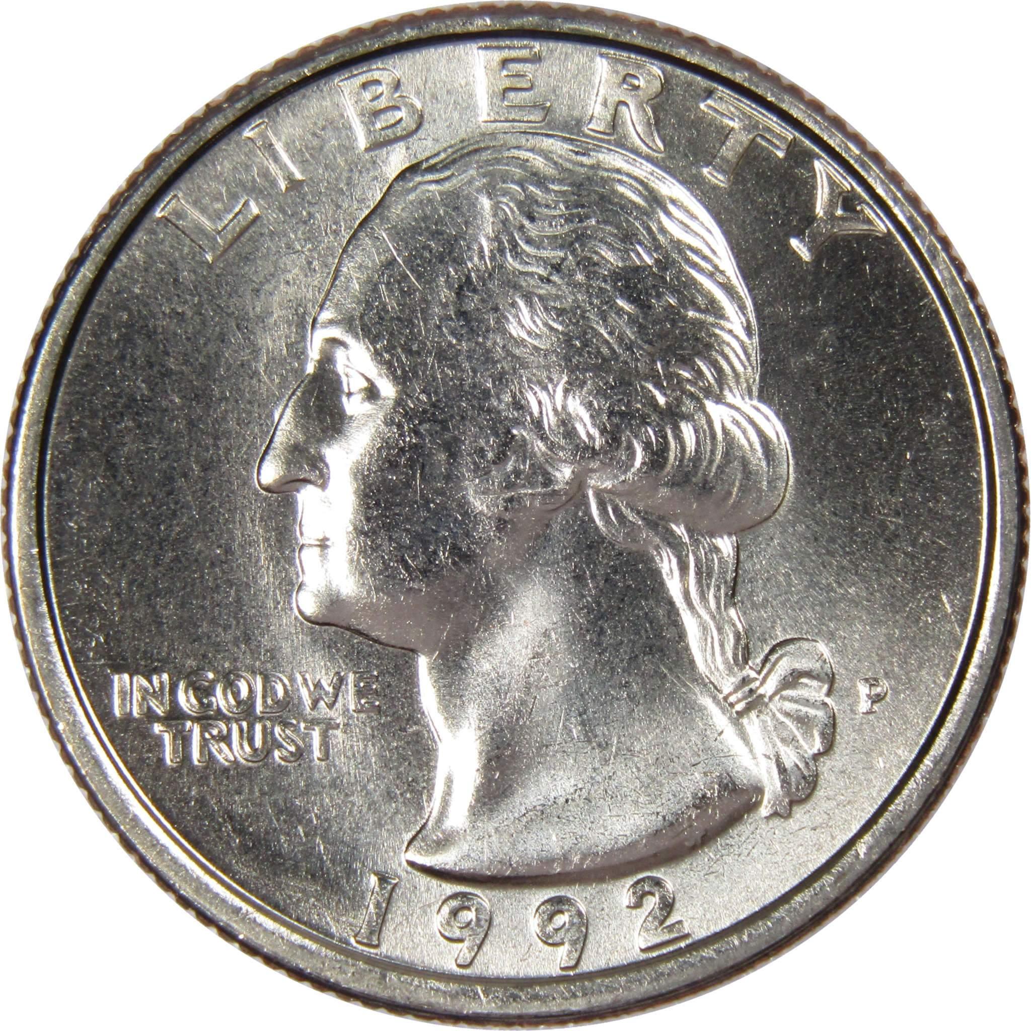 1992 P Washington Quarter BU Uncirculated Mint State 25c US Coin Collectible