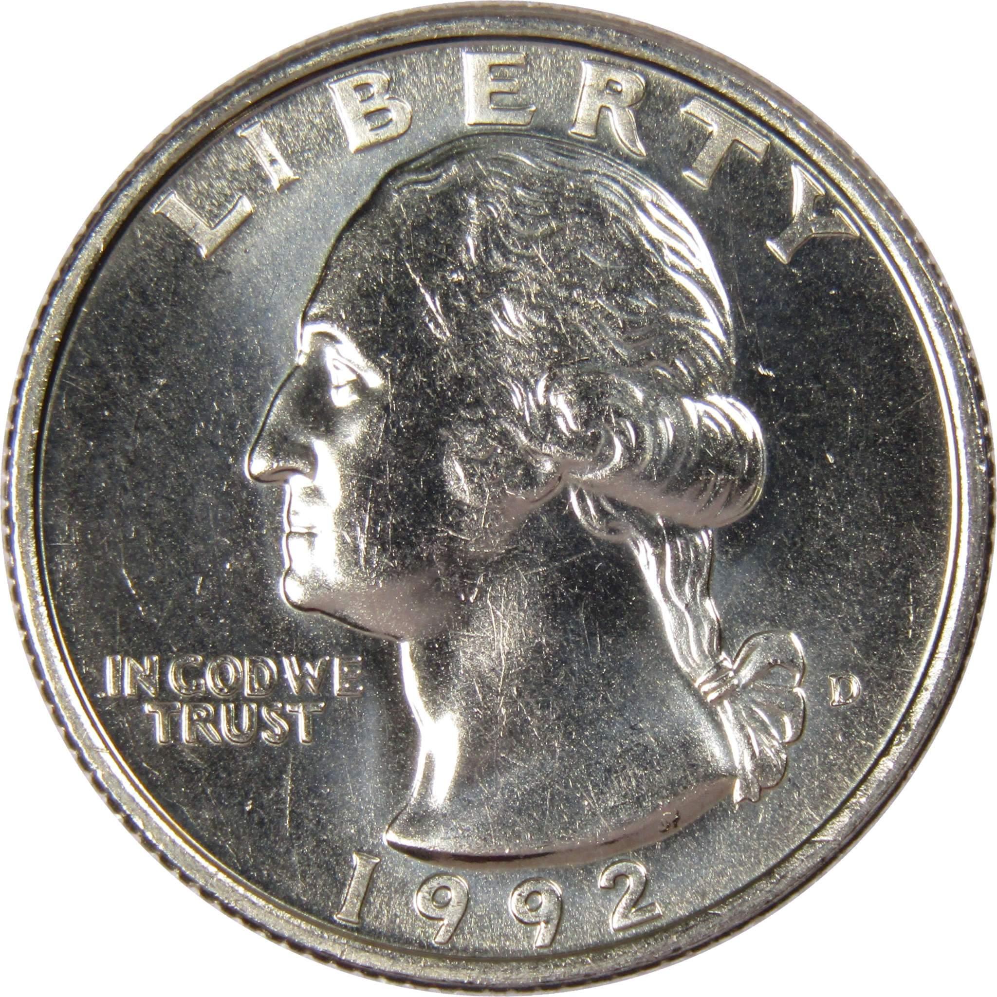 1992 D Washington Quarter BU Uncirculated Mint State 25c US Coin Collectible
