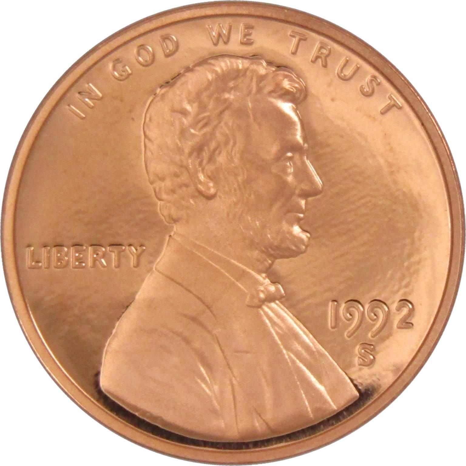 1992 S Lincoln Memorial Cent Choice Proof Penny 1c Coin Collectible
