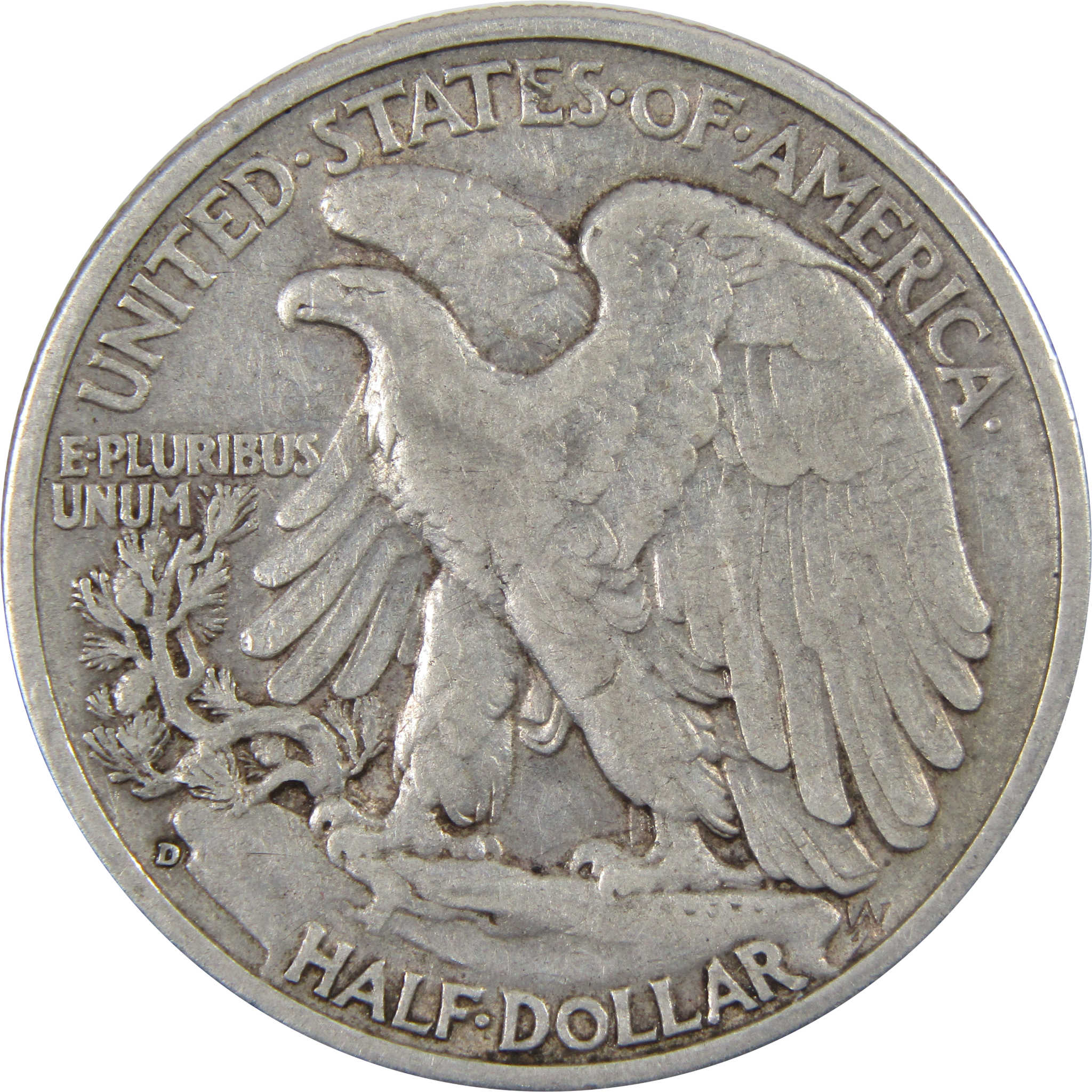1938 D Liberty Walking Half Dollar VF Very Fine 90% Silver SKU:I7273