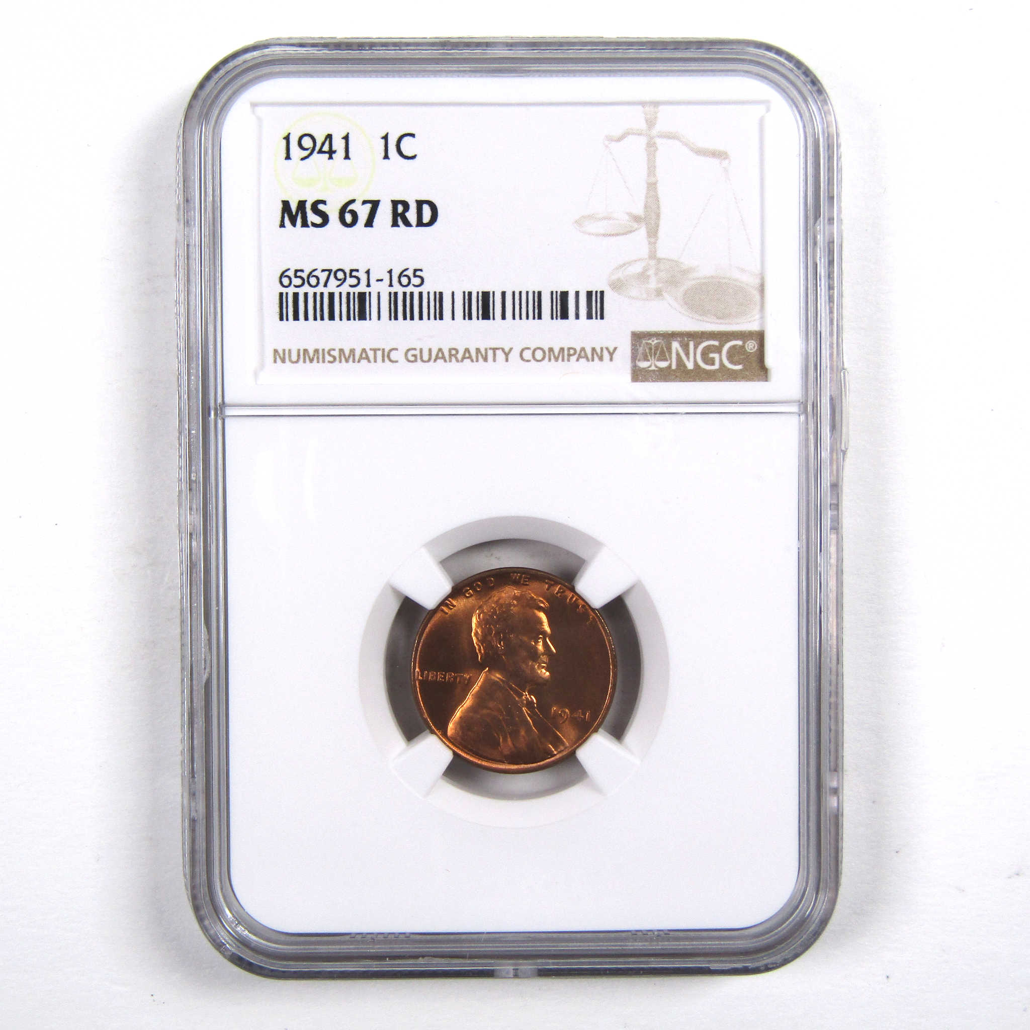 1941 Lincoln Wheat Cent MS 67 RD NGC Penny 1c Uncirculated SKU:I3163