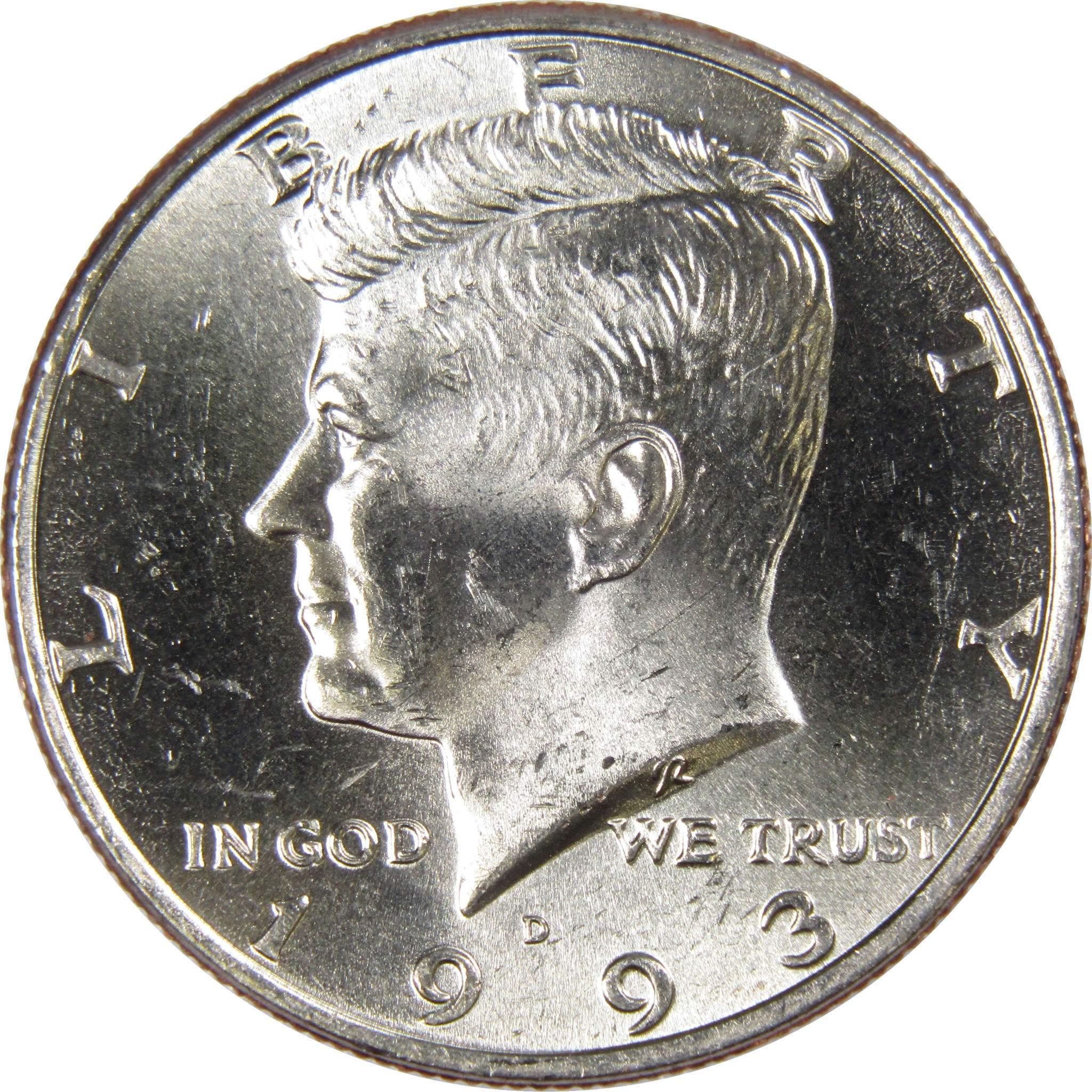 1993 D Kennedy Half Dollar BU Uncirculated Mint State 50c US Coin Collectible