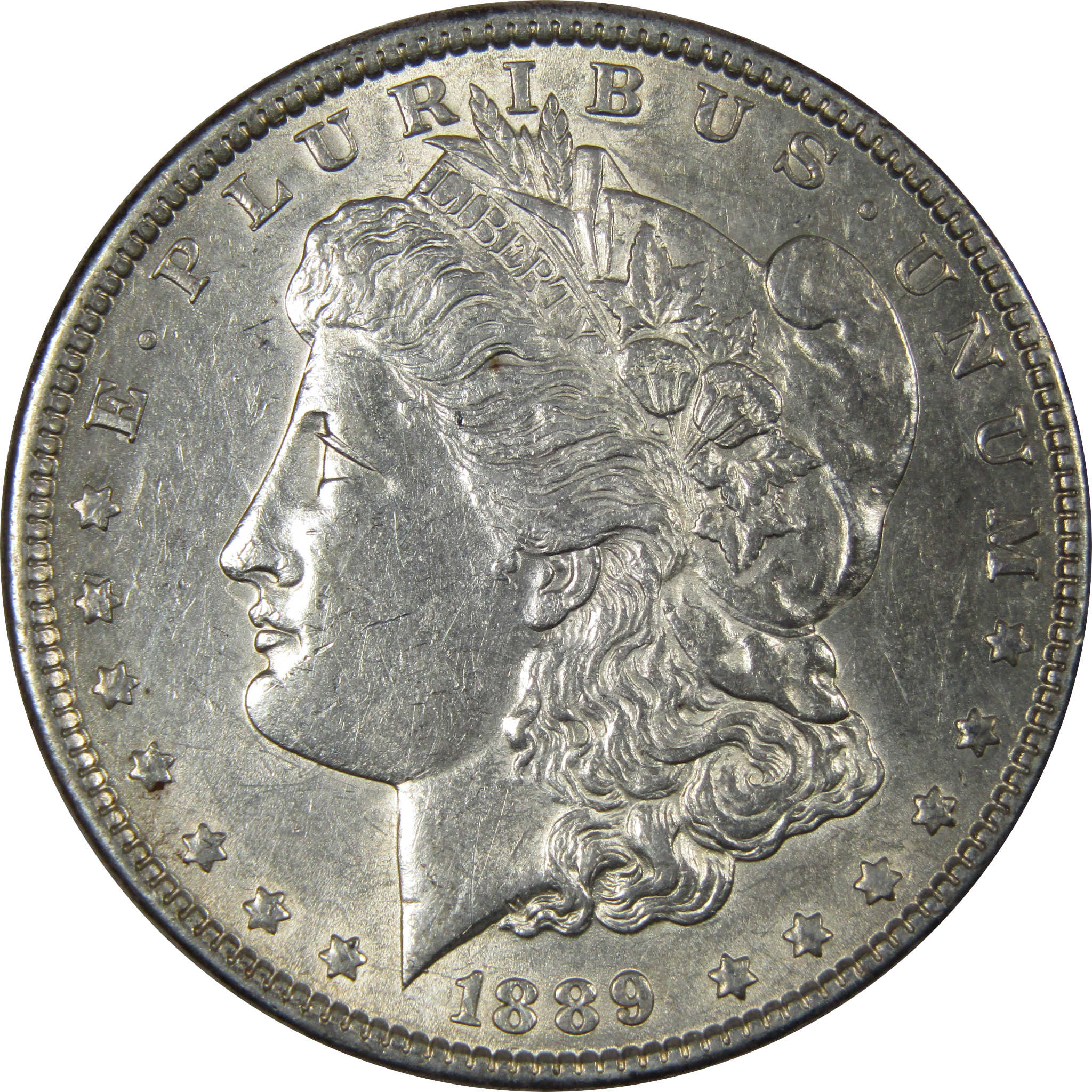 1889 Barwing Morgan Dollar AU About Uncirculated Silver SKU:IPC8434 - Morgan coin - Morgan silver dollar - Morgan silver dollar for sale - Profile Coins &amp; Collectibles