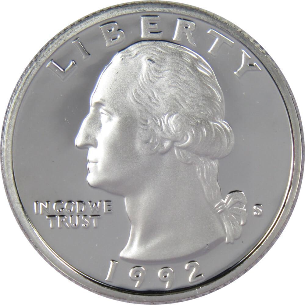 1992 S Washington Quarter Choice Proof 90% Silver 25c US Coin Collectible
