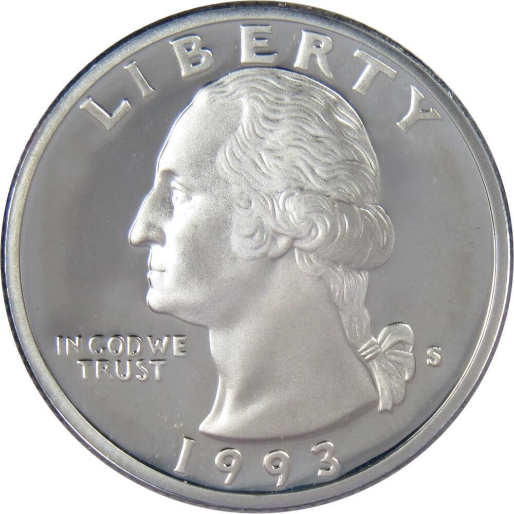 1993 S Washington Quarter Choice Proof 90% Silver 25c US Coin Collectible