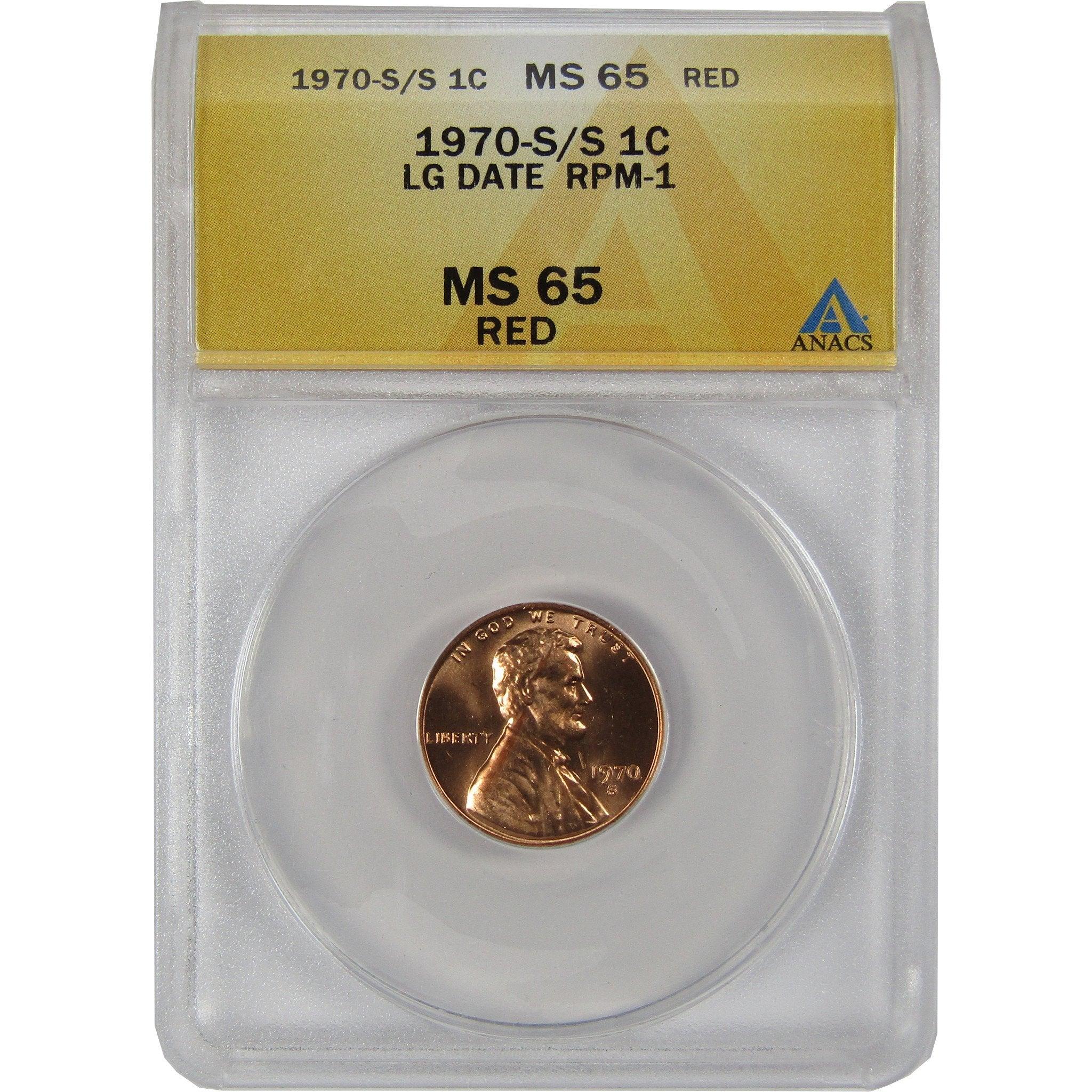 1970 S/S Lg Date Low 7 Lincoln Memorial Cent MS 65 ANACS SKU:CPC1085
