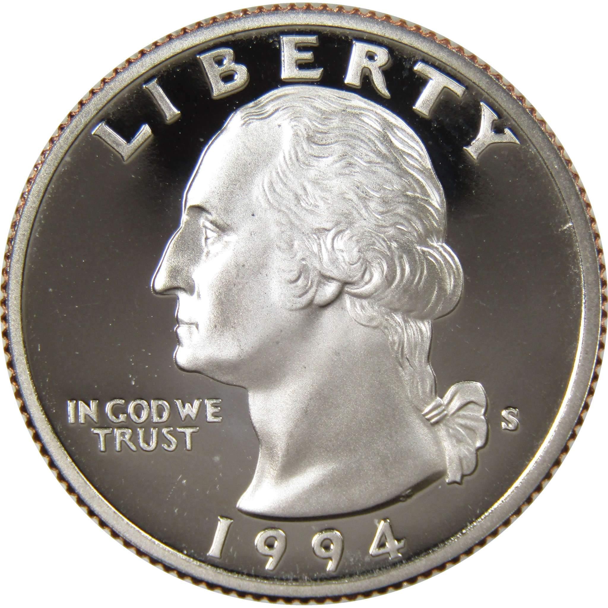 1994 S Washington Quarter Choice Proof Clad 25c US Coin Collectible