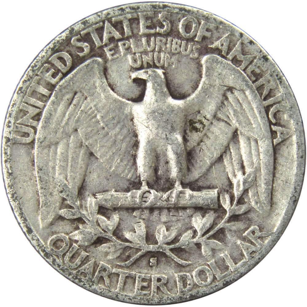 1943 S Washington Quarter F Fine 90% Silver 25c US Coin Collectible