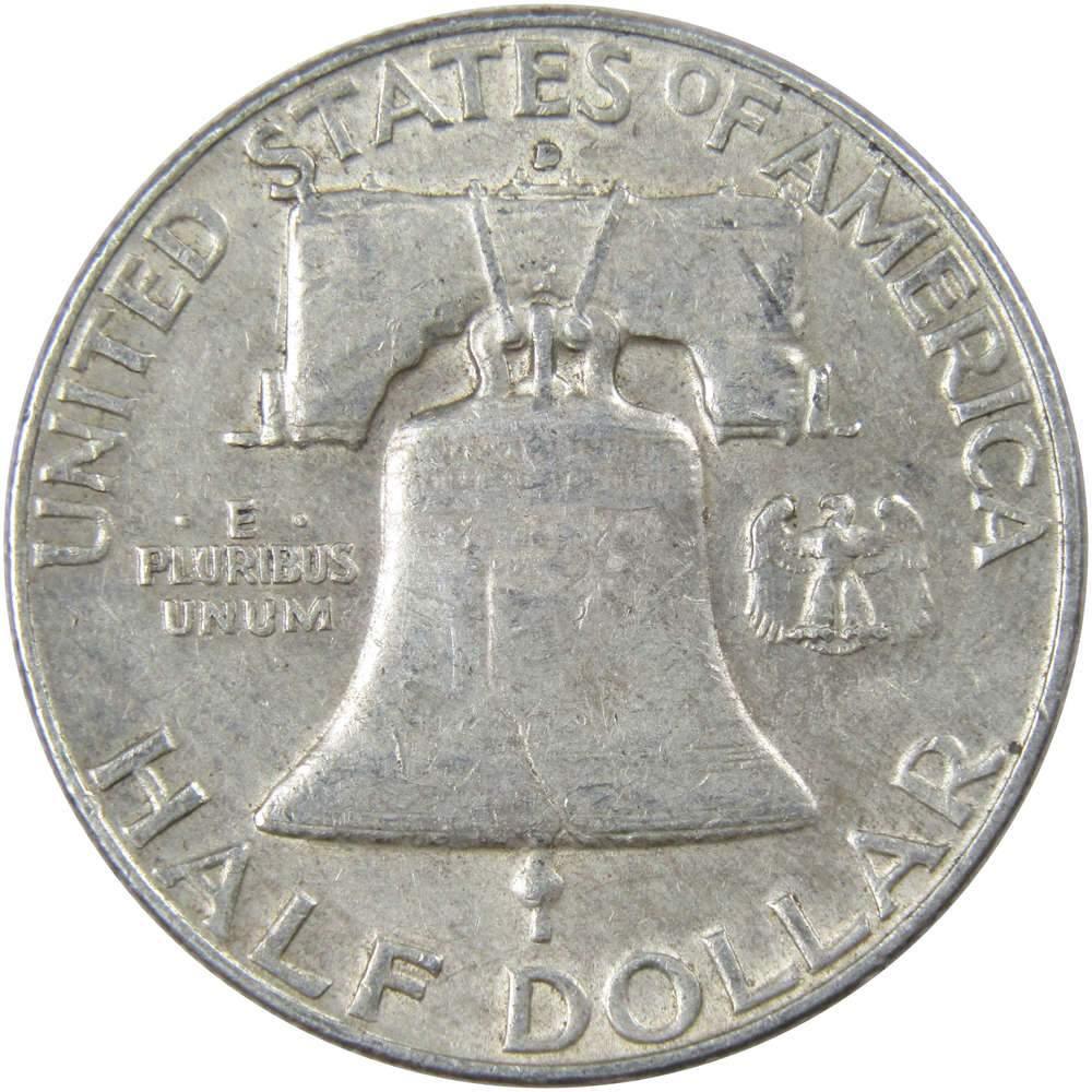 1957 D Franklin Half Dollar XF EF Extremely Fine 90% Silver 50c US Coin