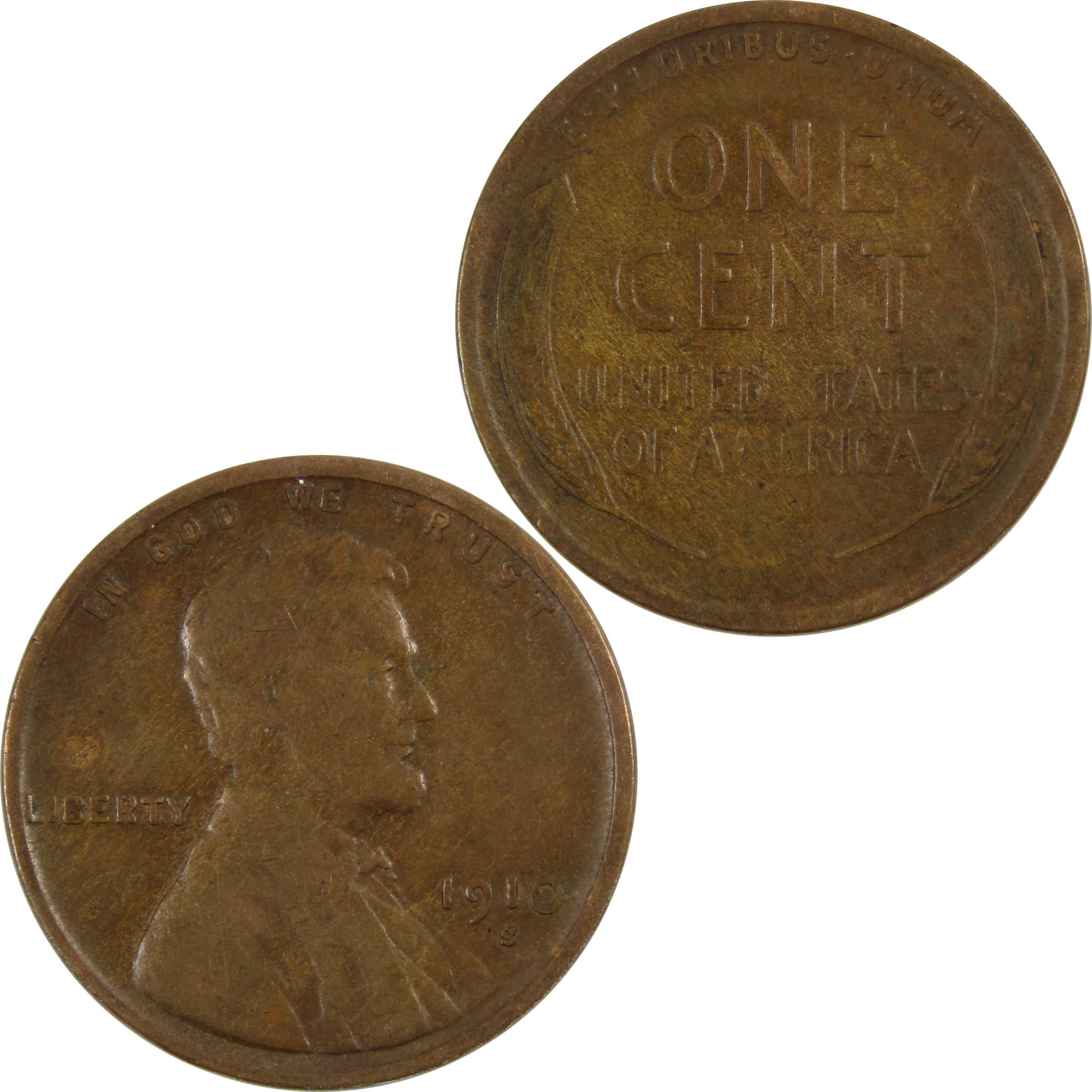 1910 S Lincoln Wheat Cent VF Very Fine Bronze Penny 1c SKU:I3912