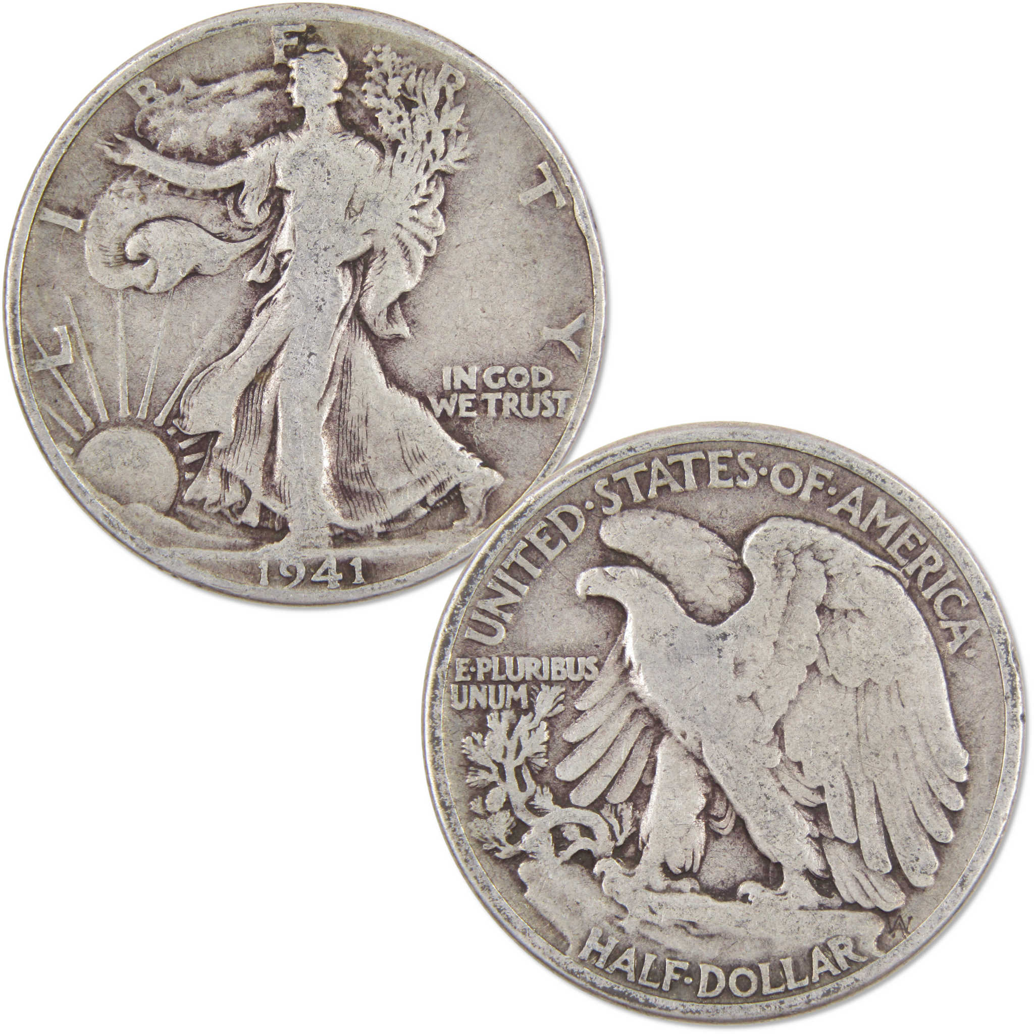 Liberty Walking Half Dollar 3 Coin PDS All Mint Gift Set VG 90% Silver 50c