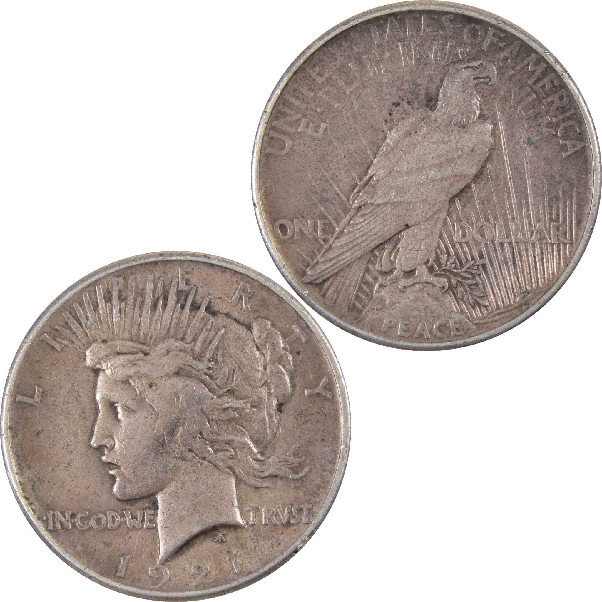 1921 High Relief Peace Dollar VF Very Fine 90% Silver SKU:I2824