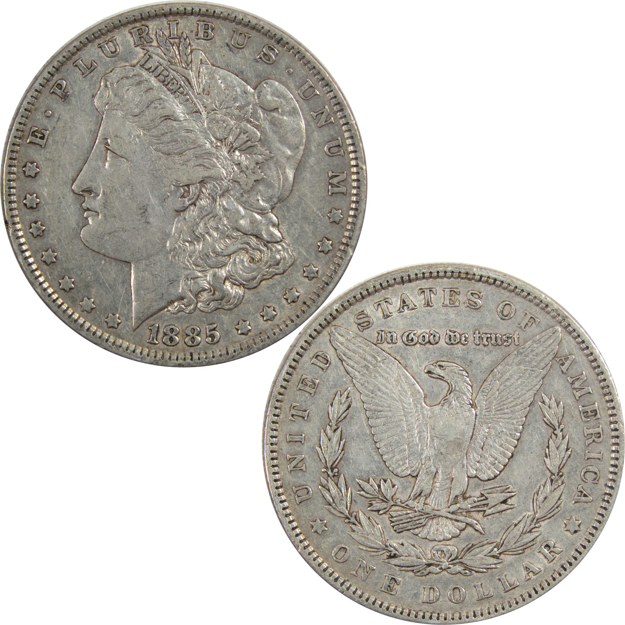 1885 Morgan Dollar XF EF Extremely Fine 90% Silver $1 Coin SKU:I5558 - Morgan coin - Morgan silver dollar - Morgan silver dollar for sale - Profile Coins &amp; Collectibles