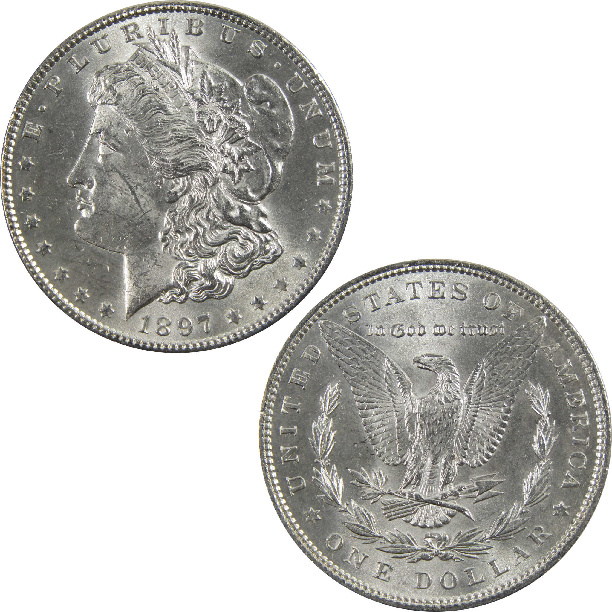 1897 Morgan Dollar BU Uncirculated 90% Silver $1 Coin SKU:I5149 - Morgan coin - Morgan silver dollar - Morgan silver dollar for sale - Profile Coins &amp; Collectibles