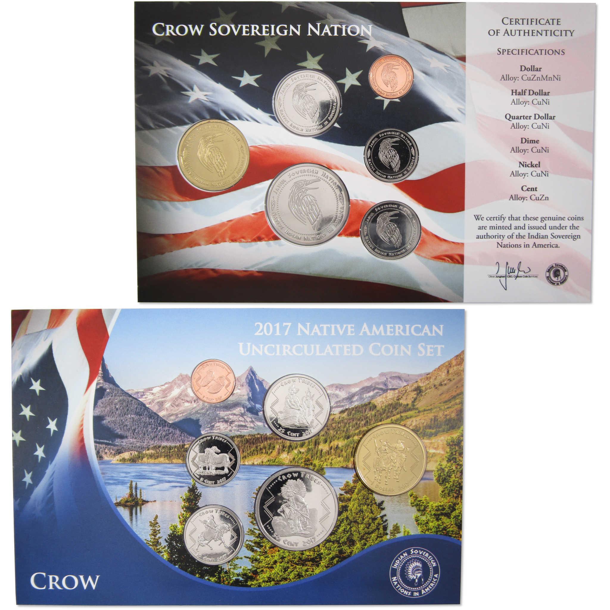2017 Crow Sovereign Nation Native American Uncirculated Coin Set