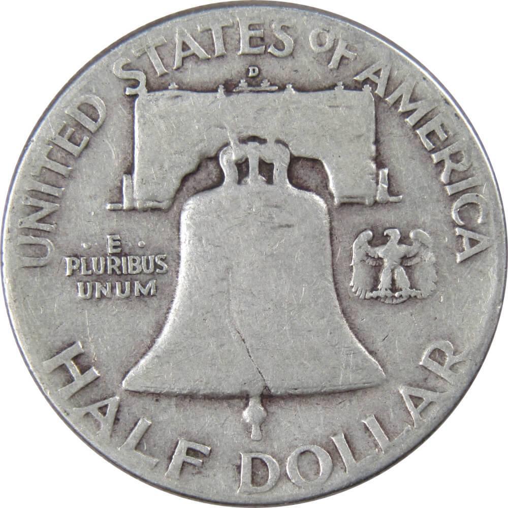 1948 D Franklin Half Dollar VG Very Good 90% Silver 50c US Coin Collectible