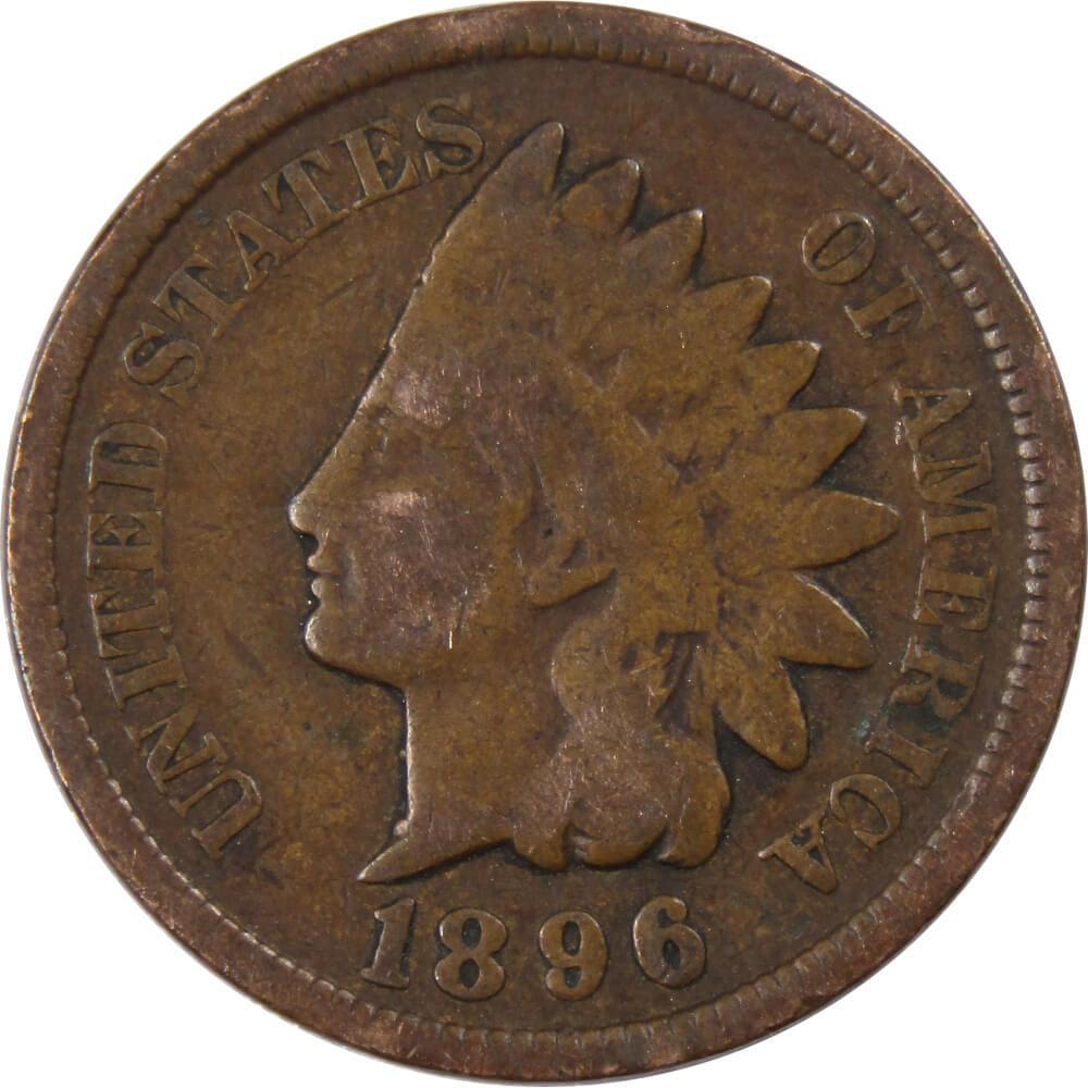 1896 Indian Head Cent AG About Good Bronze Penny 1c Coin Collectible