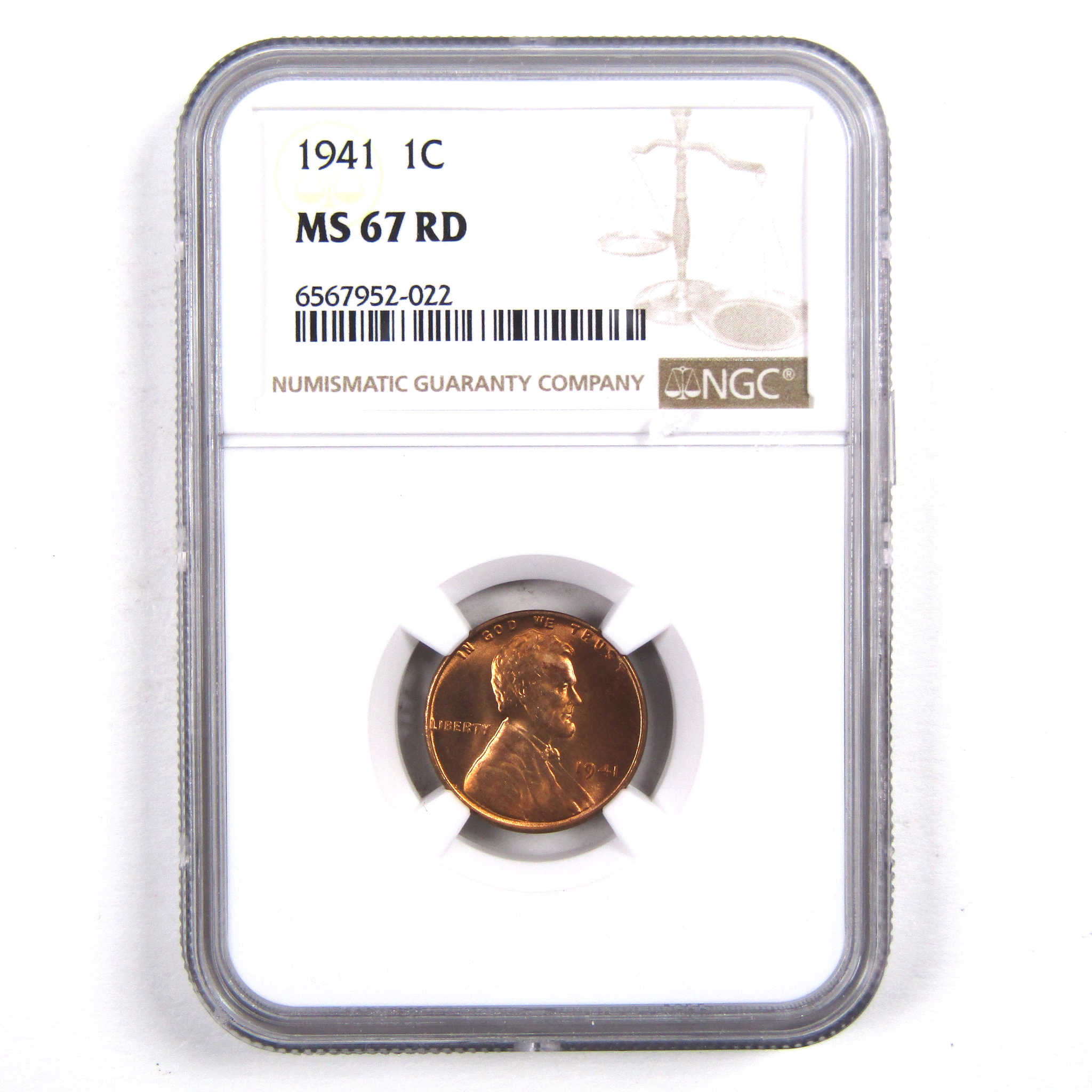 1941 Lincoln Wheat Cent MS 67 RD NGC Penny Uncirculated Coin SKU:I3176