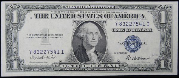 1935F $1 Silver Certificate Small Size Currency CCU Choice Crisp Uncirculated - Profile Coins & Collectibles 