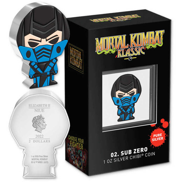 Mortal Kombat Klassic Sub Zero Chibi Proof 2022 Niue COA SKU OPC66