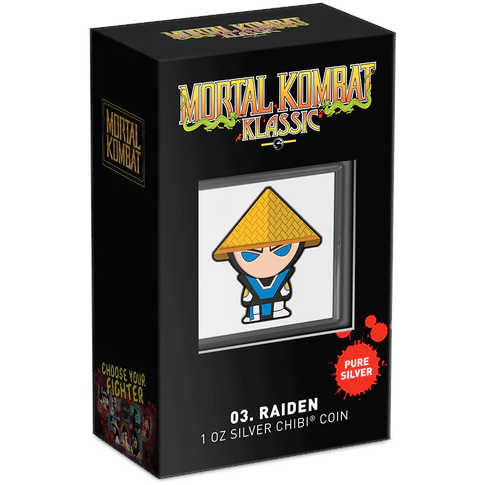 Mortal Kombat Klassic Raiden Chibi 1oz Silver Coin 2022 Niue SKU:OPC74