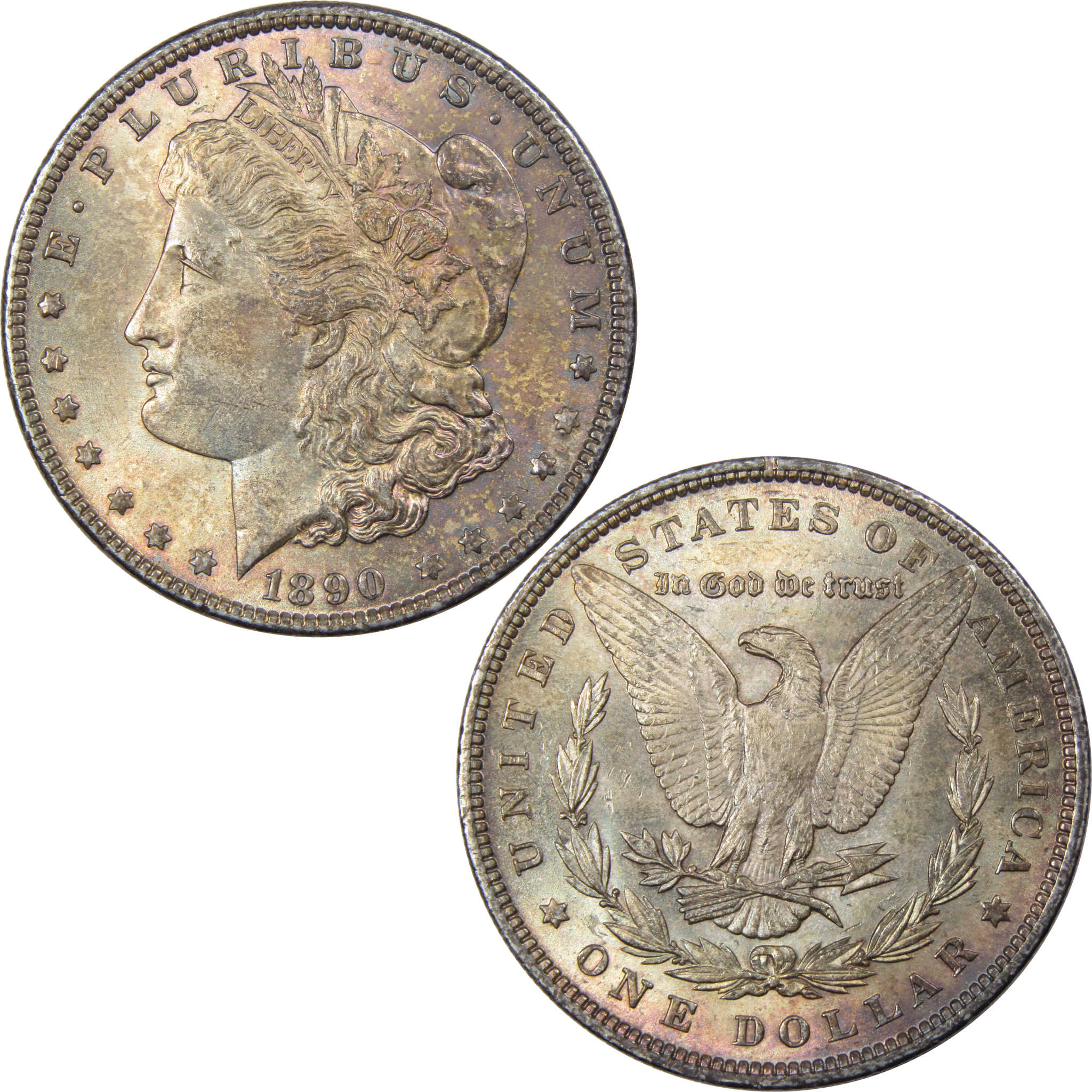 1890 Morgan Dollar BU Uncirculated Mint State Silver Toned SKU:I2117