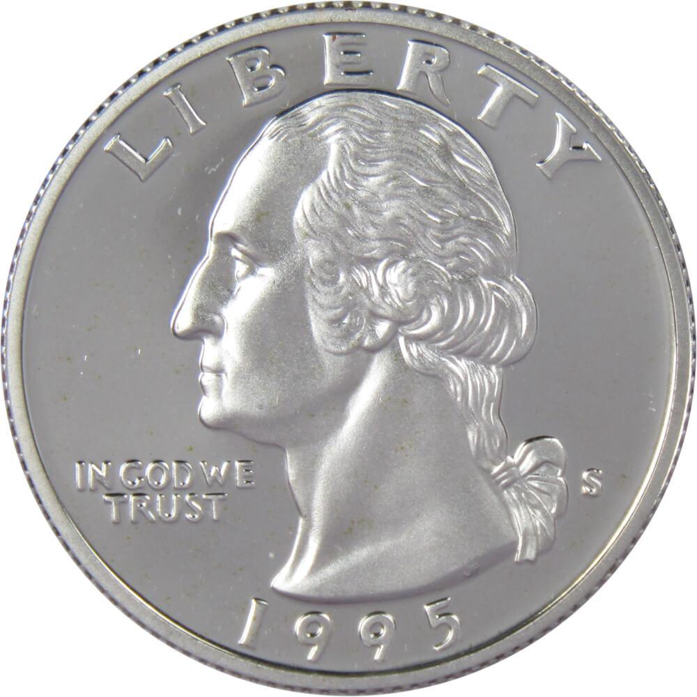 1995 S Washington Quarter Choice Proof 90% Silver 25c US Coin Collectible