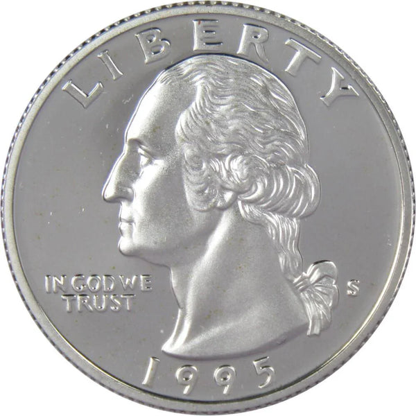 1995 S Washington Quarter Choice Proof 90% Silver 25c US Coin