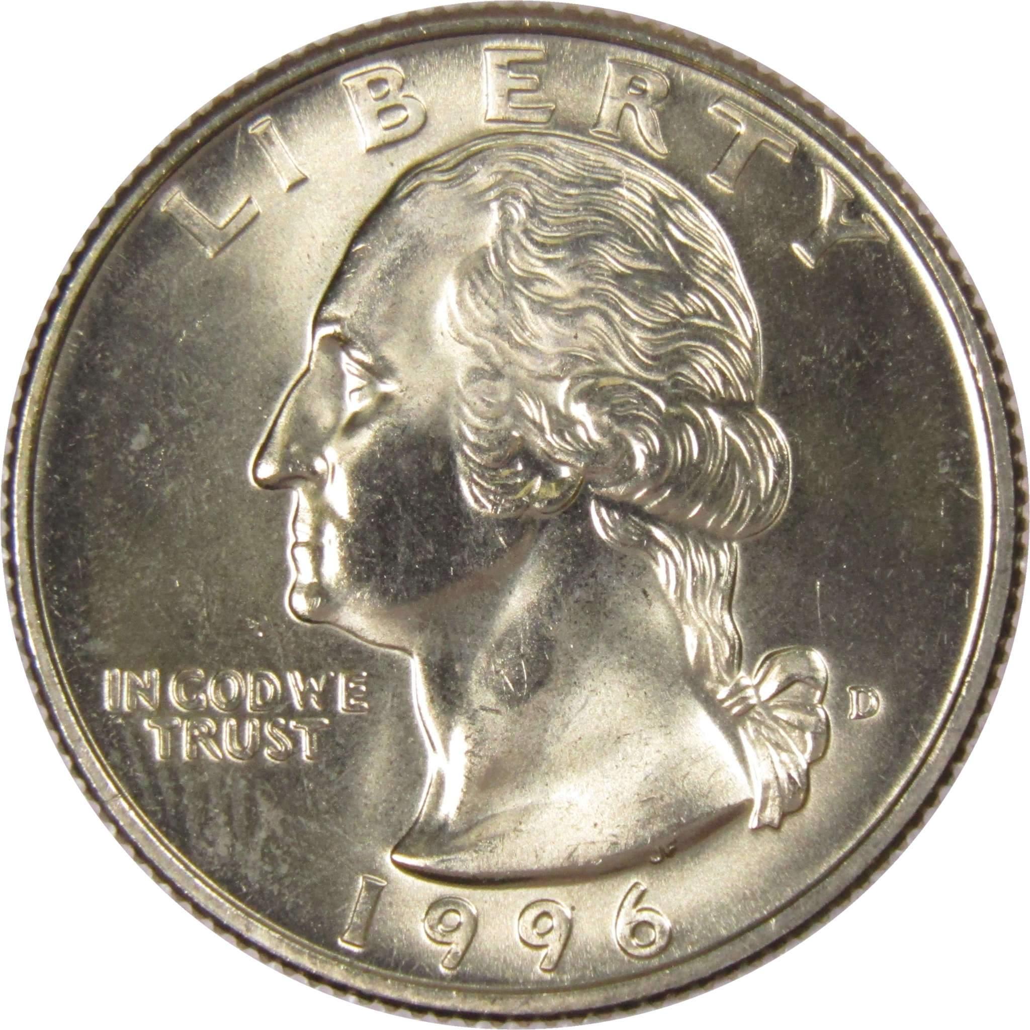 1996 D Washington Quarter BU Uncirculated Mint State 25c US Coin Collectible