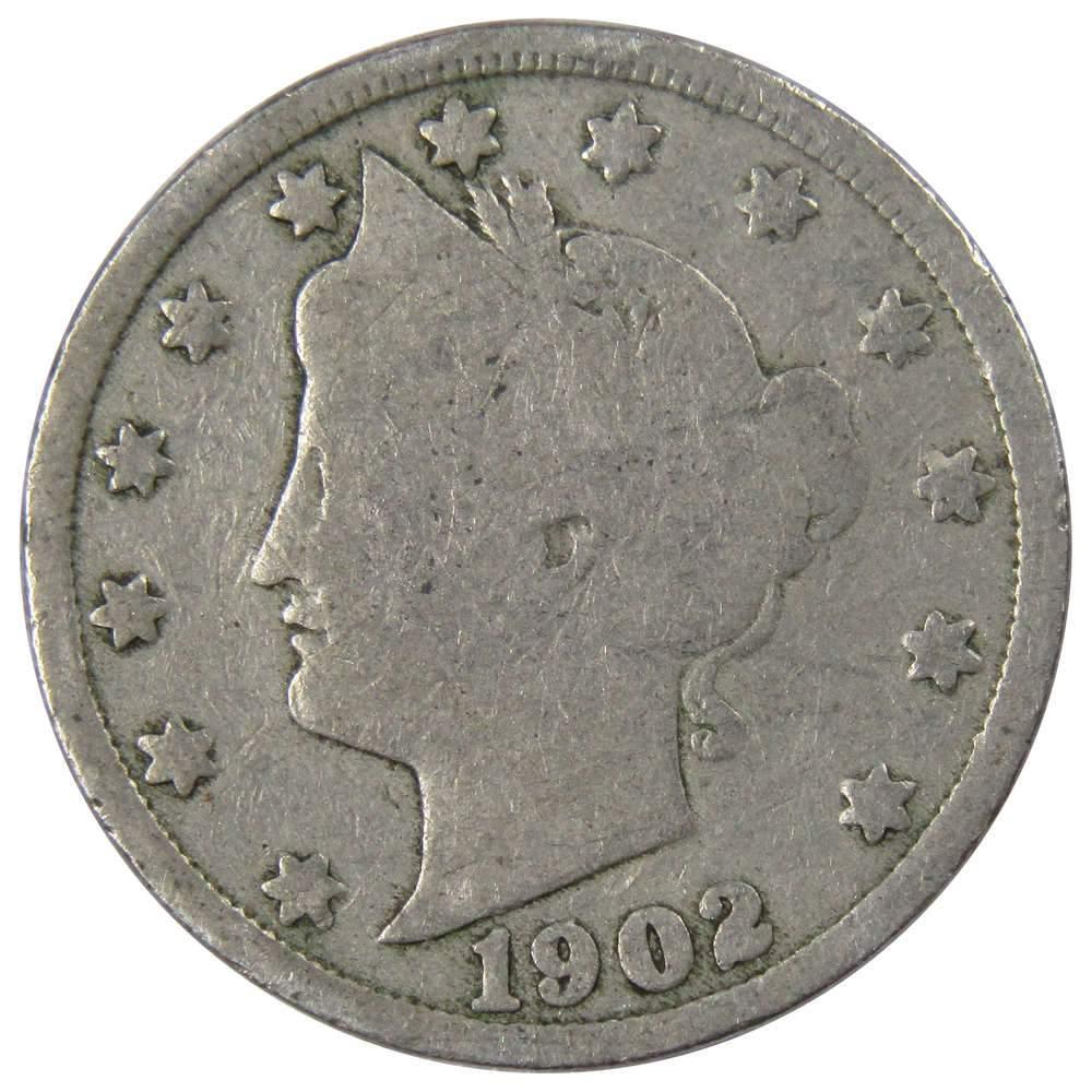 1902 Liberty Head V Nickel 5 Cent Piece G Good 5c US Coin Collectible