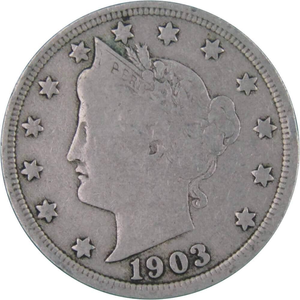 1903 Liberty Head V Nickel 5 Cent Piece AF About Fine 5c US Coin Collectible
